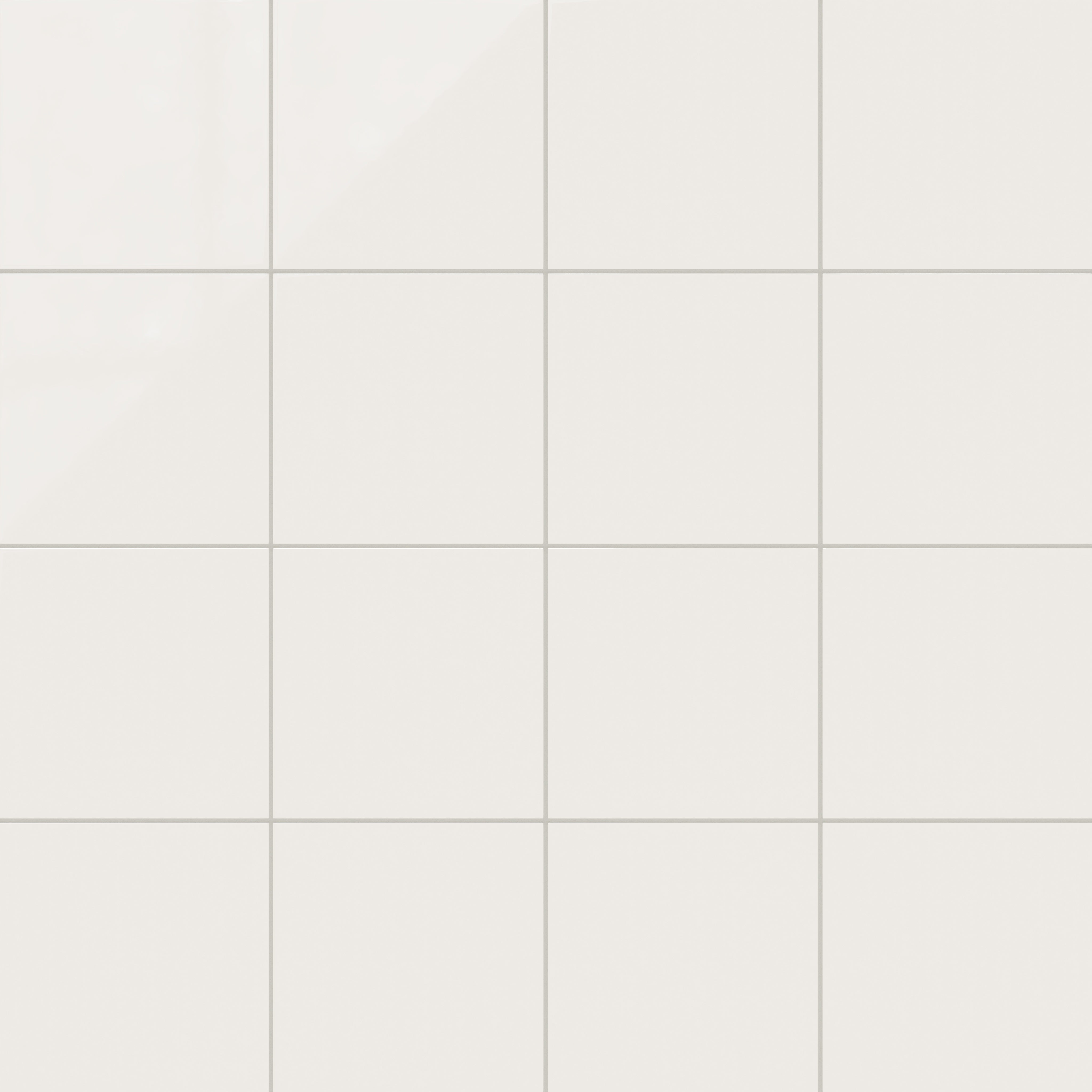 12x12 Natural Press Ceramic Tile in Flake White Gloss