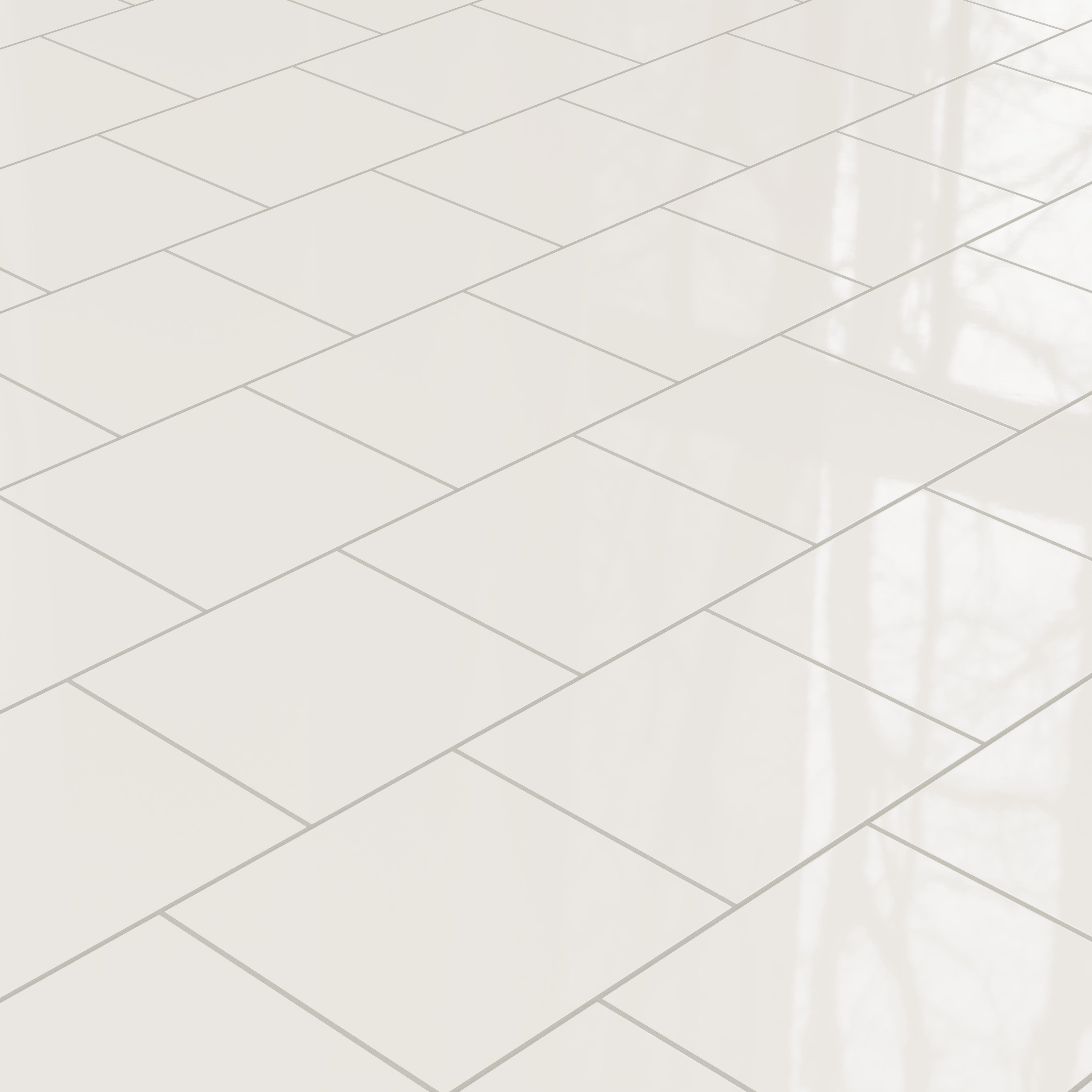 12x12 Natural Press Ceramic Tile in Flake White Gloss