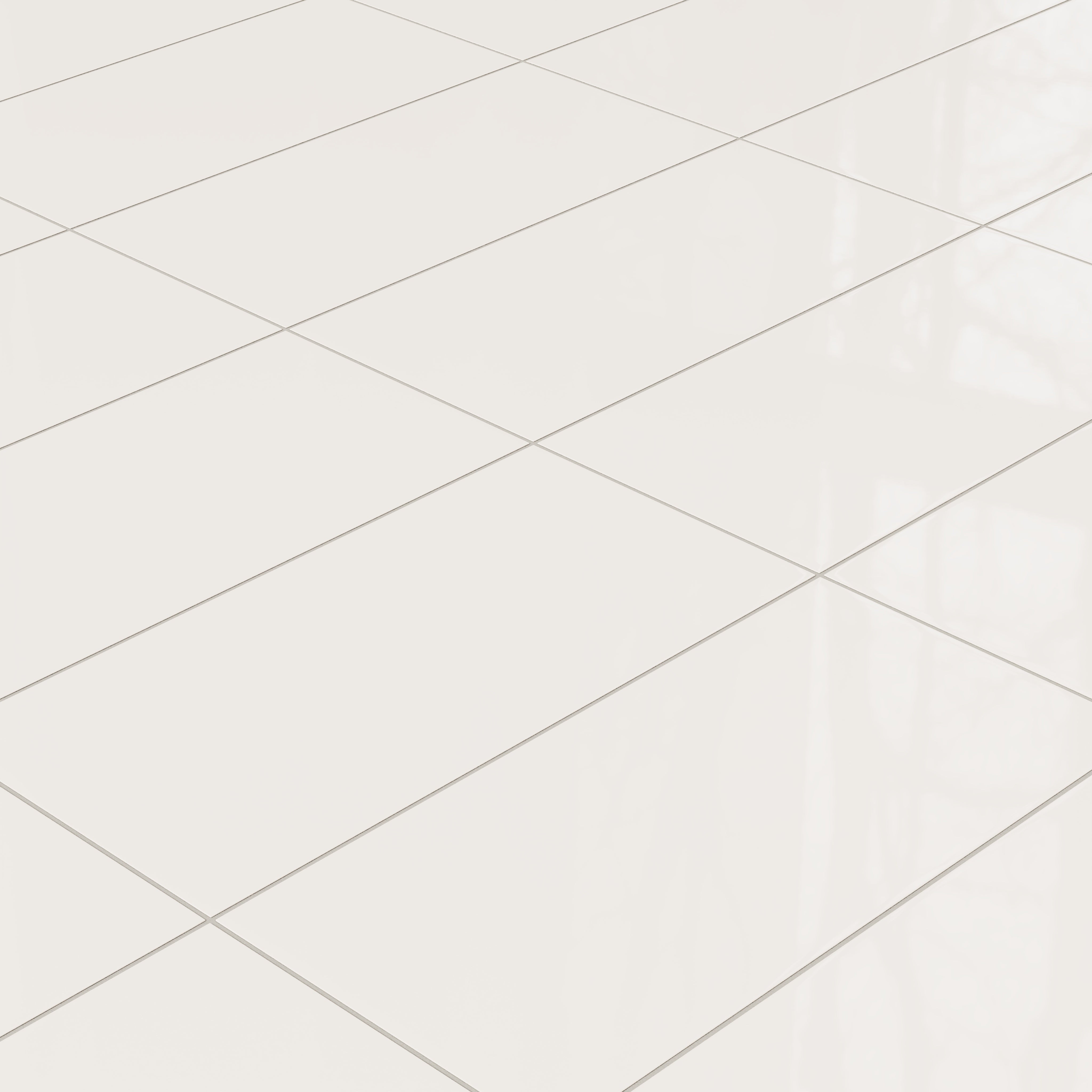 12x24 Natural Press Ceramic Tile in Flake White Gloss
