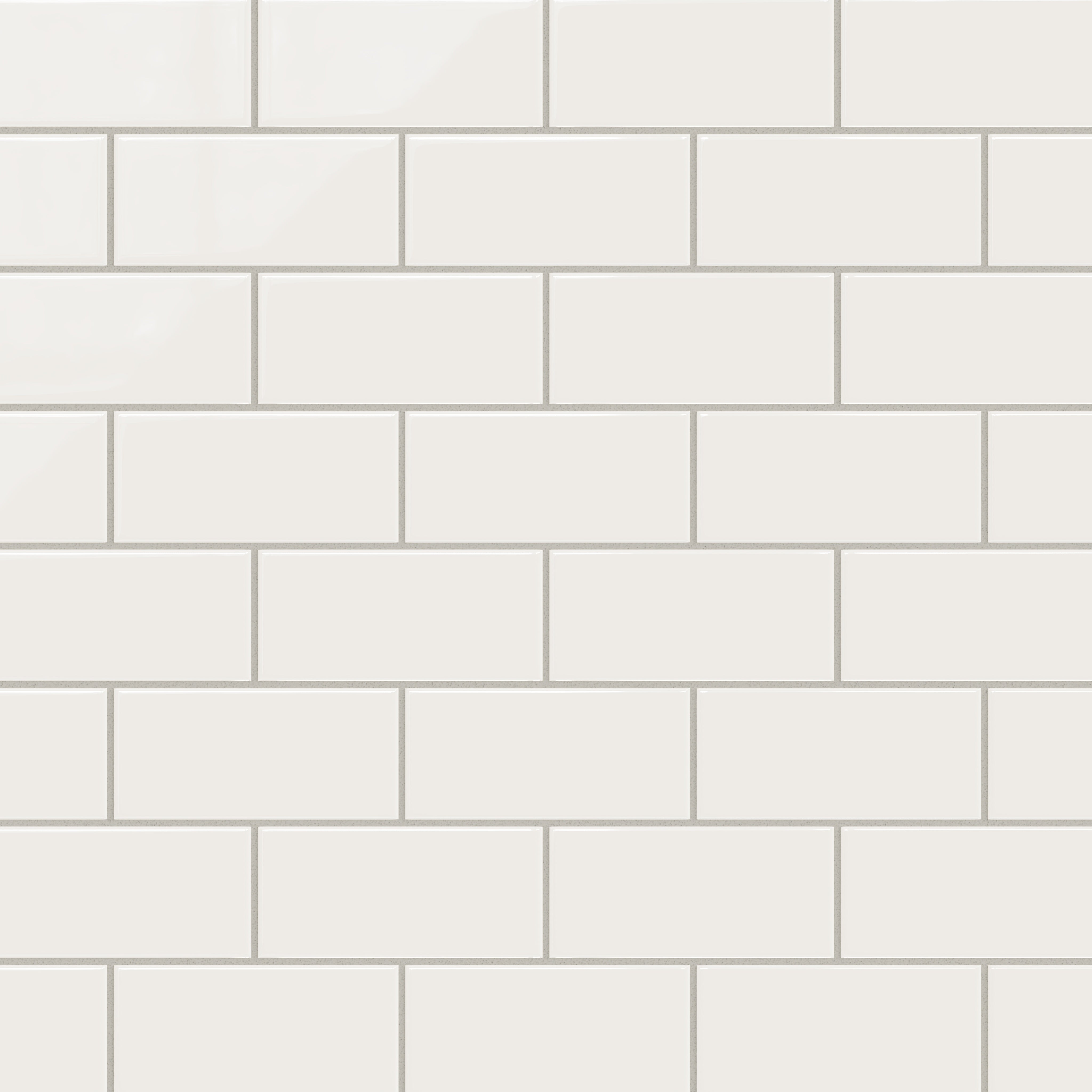 3x6 Natural Press Ceramic Tile in Flake White Gloss