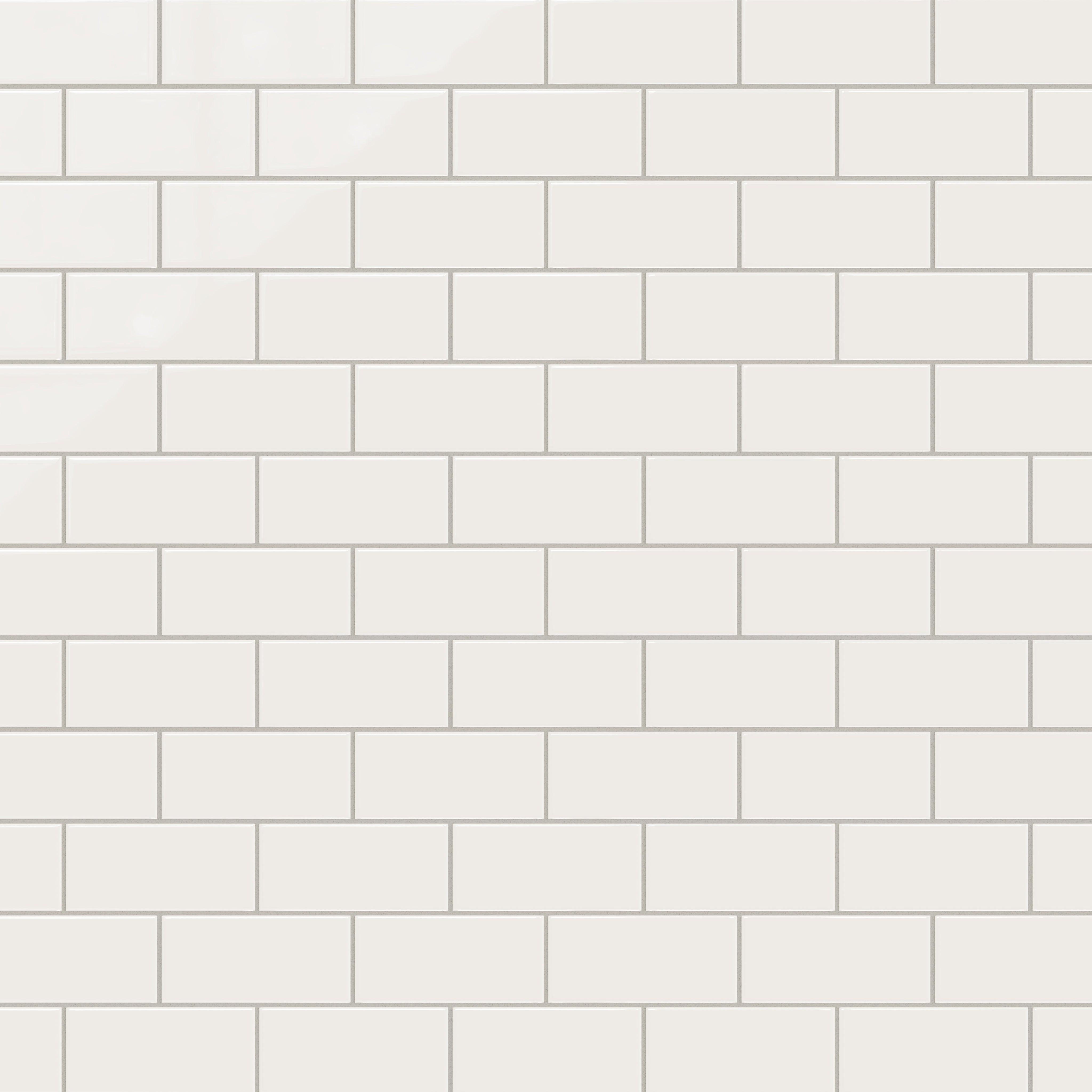 3x6 Natural Press Ceramic Tile in Flake White Gloss
