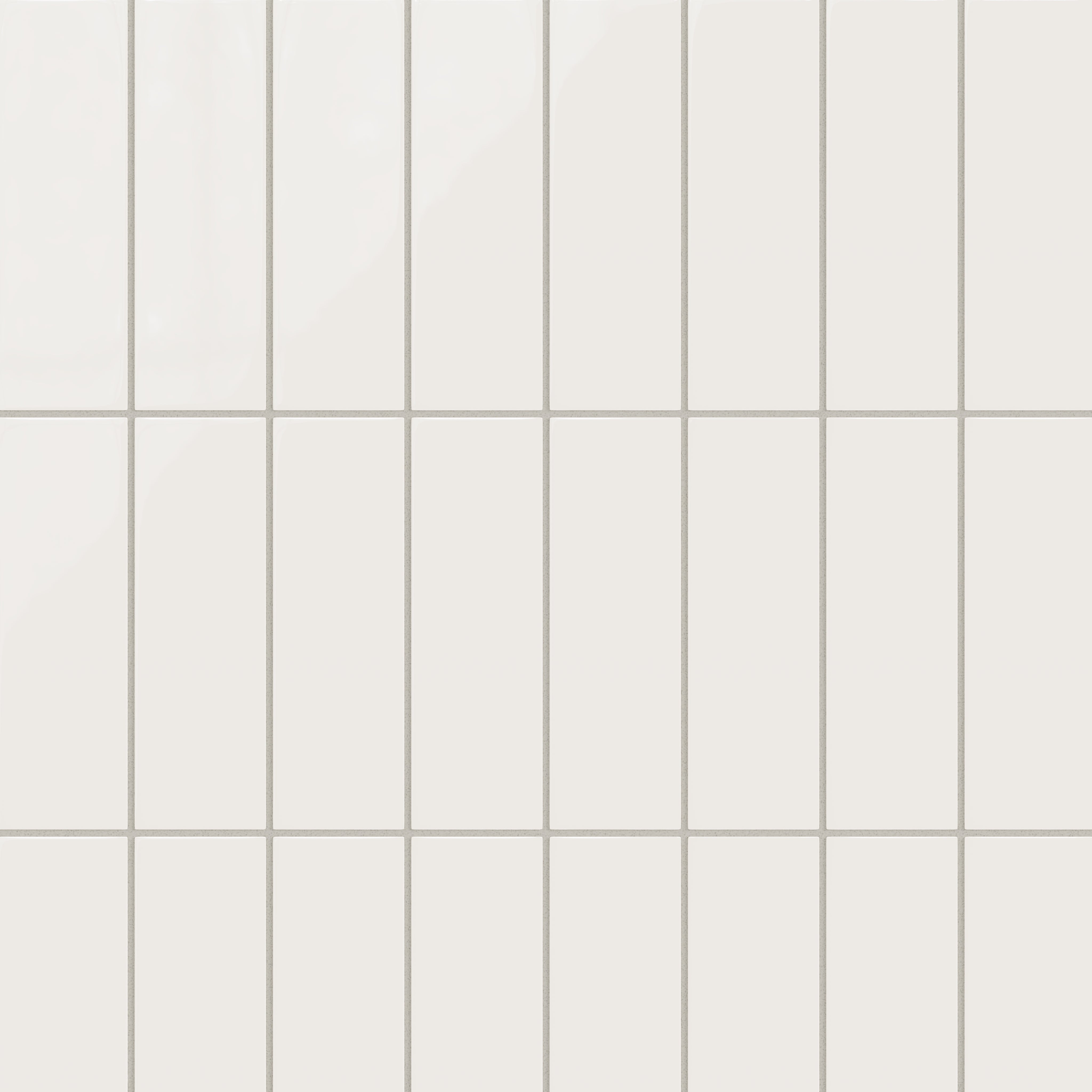 3x9 Natural Press Ceramic Tile in Flake White Gloss