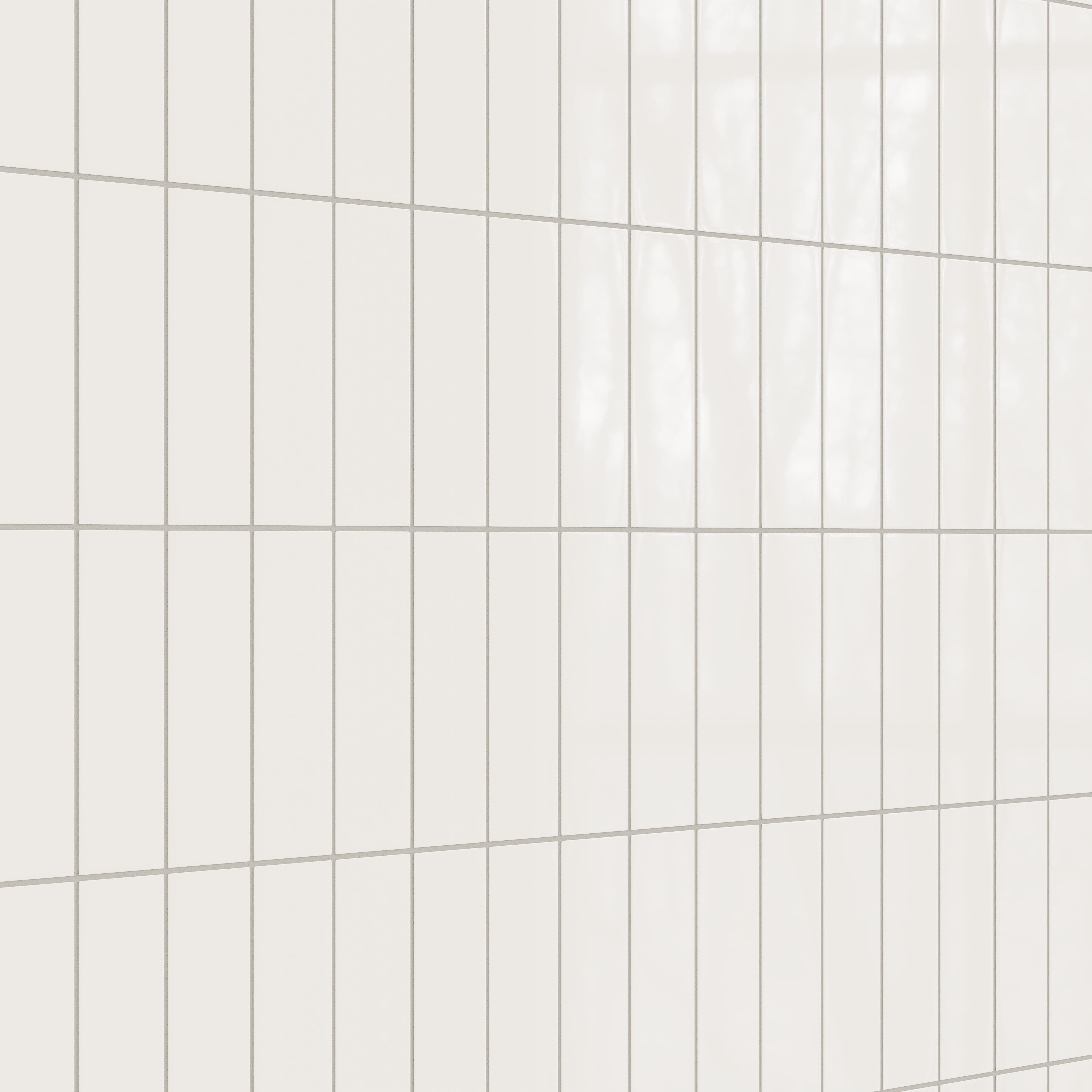 3x9 Natural Press Ceramic Tile in Flake White Gloss