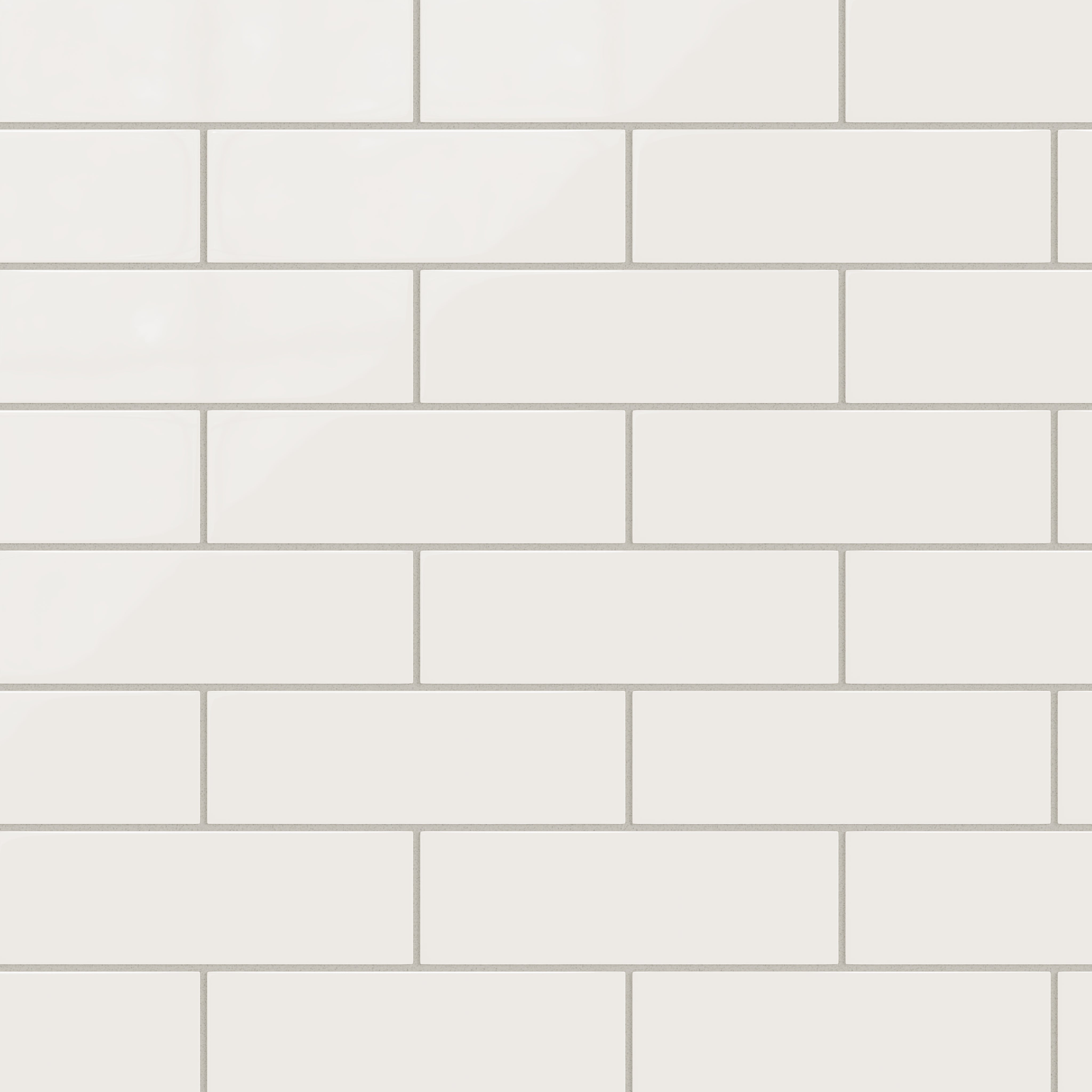3x9 Natural Press Ceramic Tile in Flake White Gloss