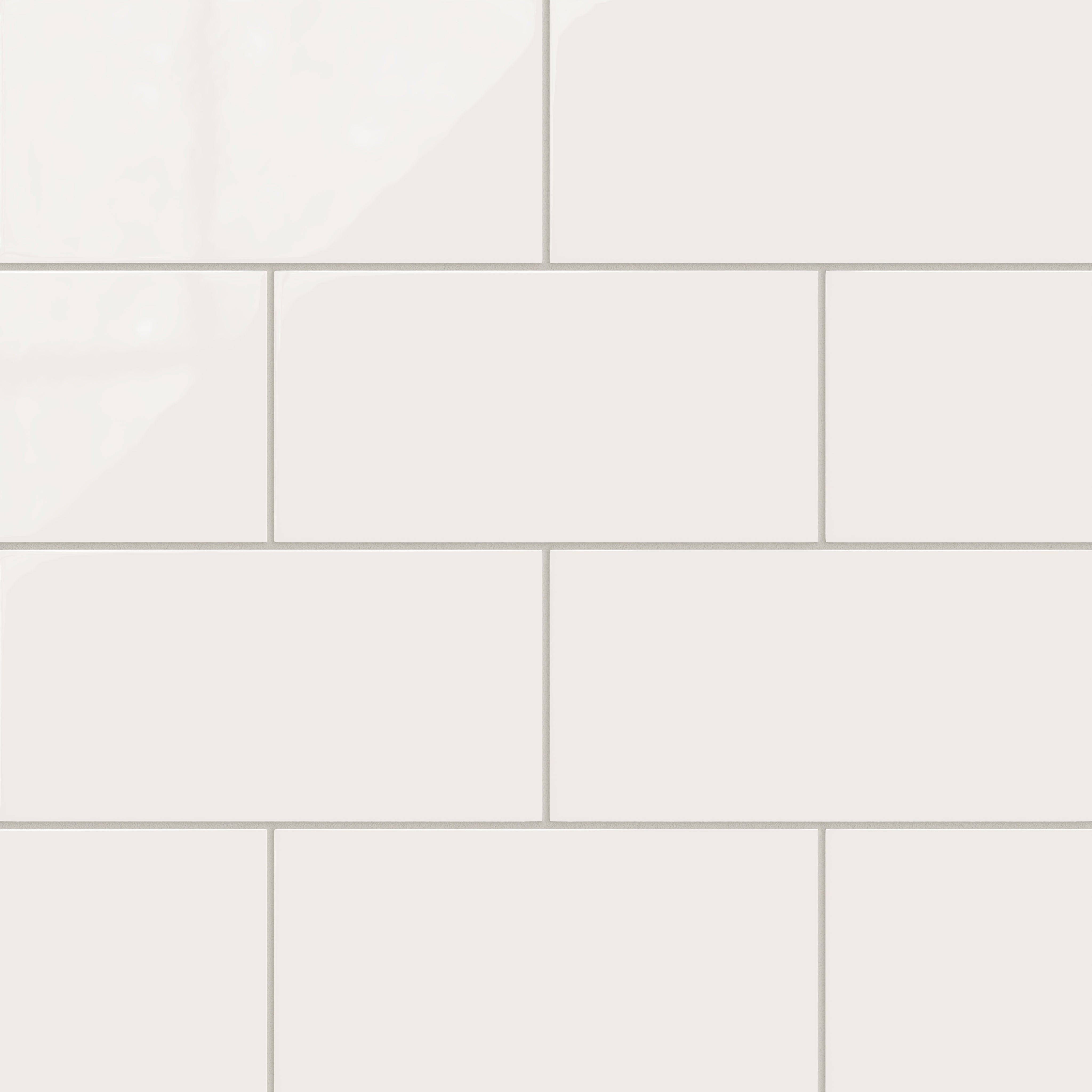 6x12 Natural Press Ceramic Tile in Flake White Gloss