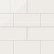 6x12 Natural Press Ceramic Tile in Flake White Gloss