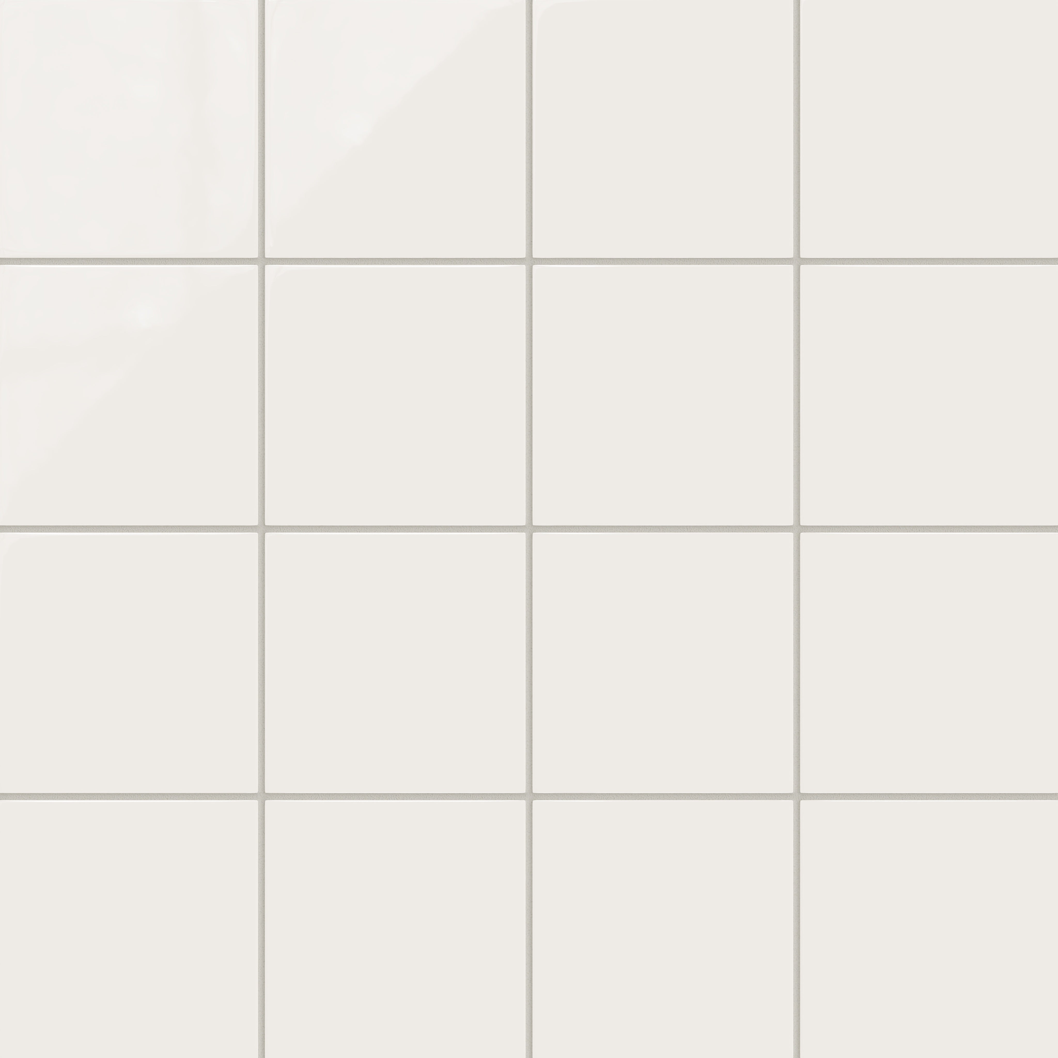 6x6 Natural Press Ceramic Tile in Flake White Gloss