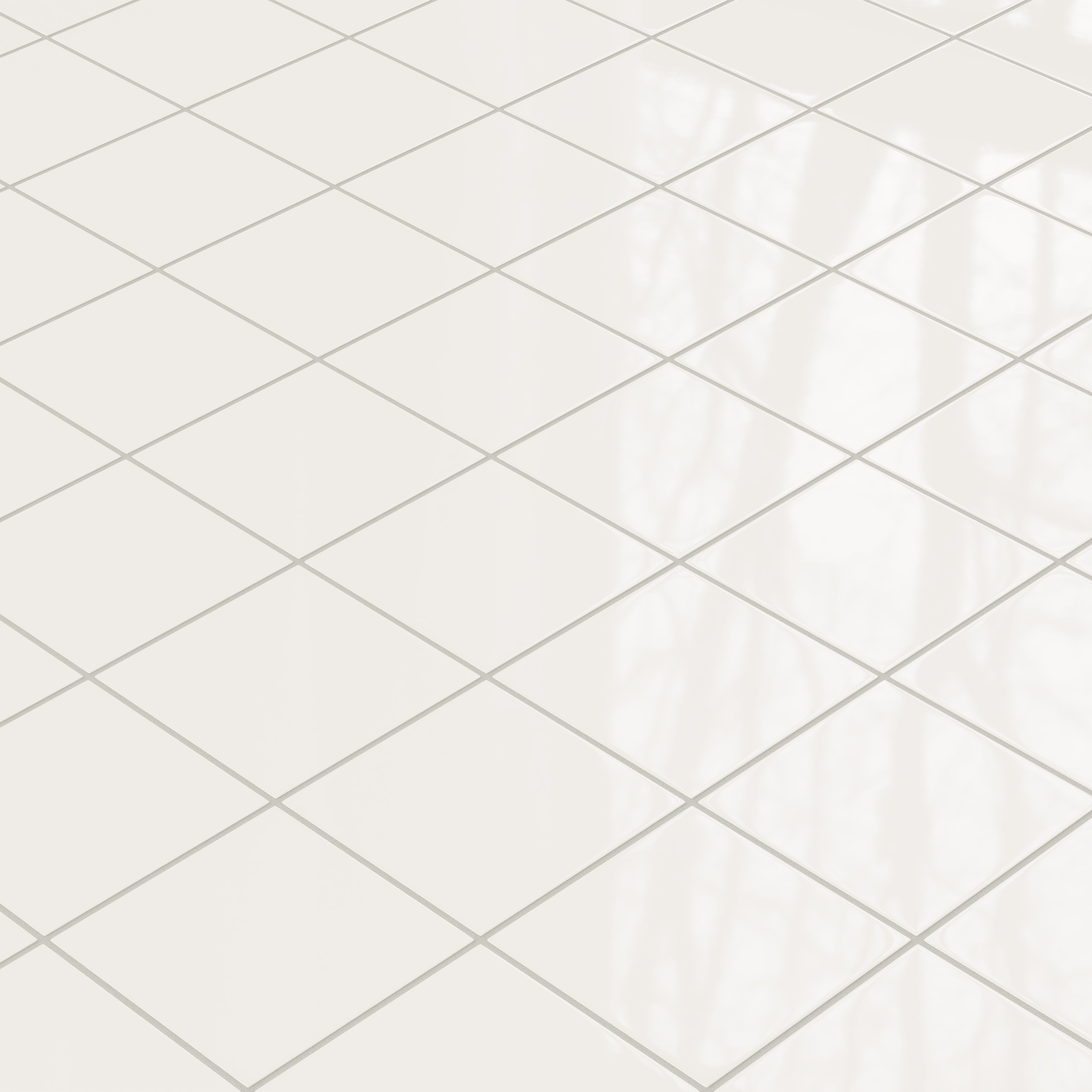 6x6 Natural Press Ceramic Tile in Flake White Gloss