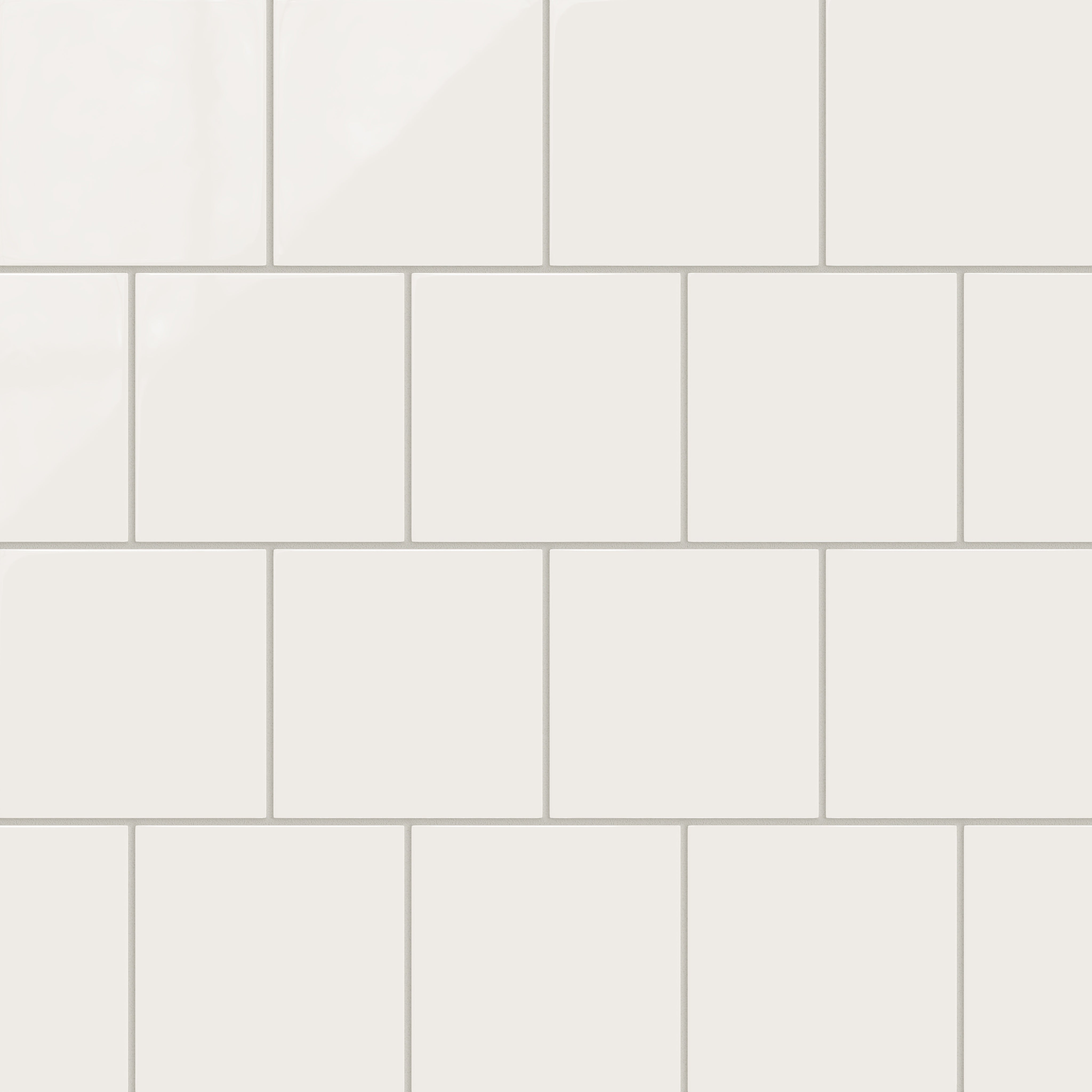6x6 Natural Press Ceramic Tile in Flake White Gloss