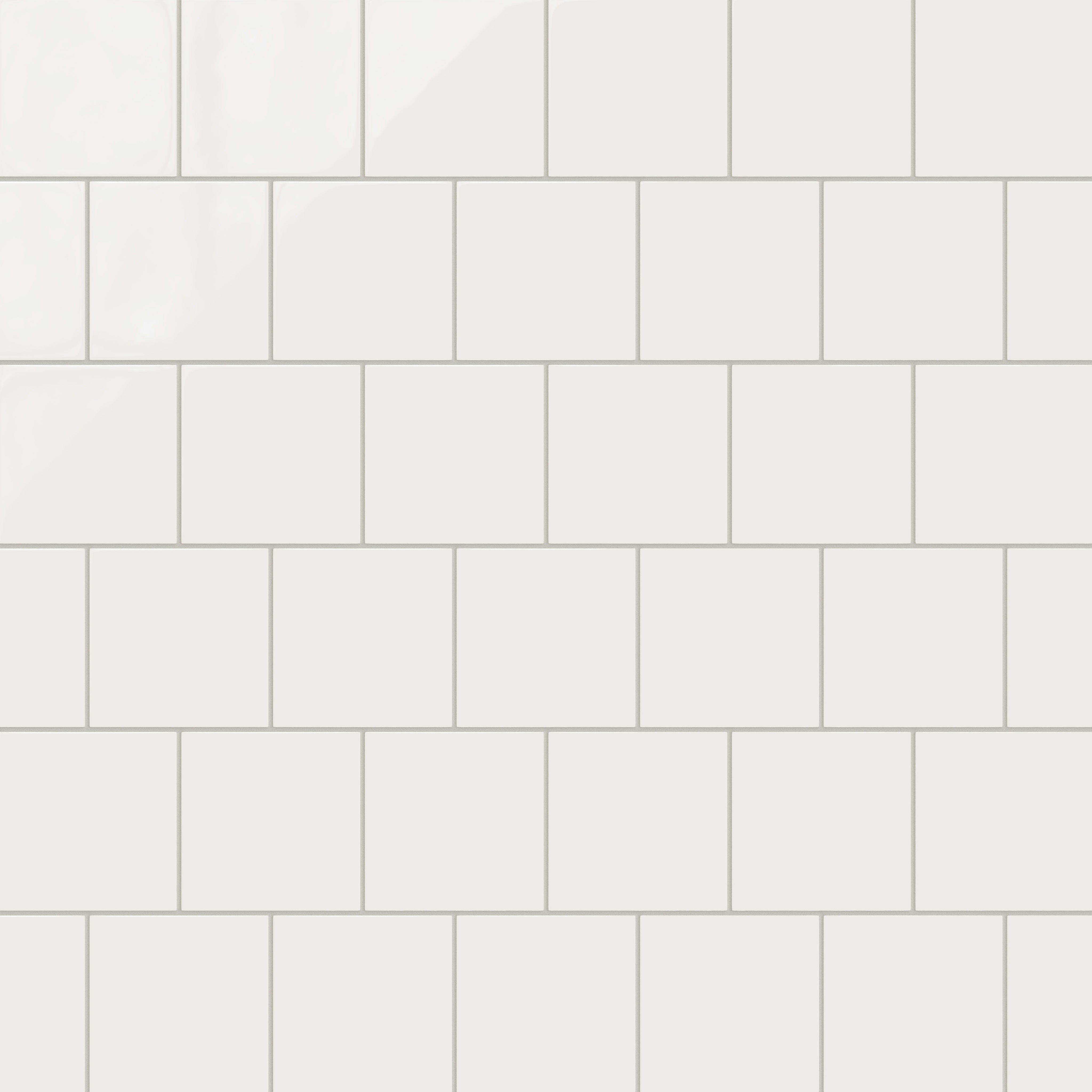 6x6 Natural Press Ceramic Tile in Flake White Gloss