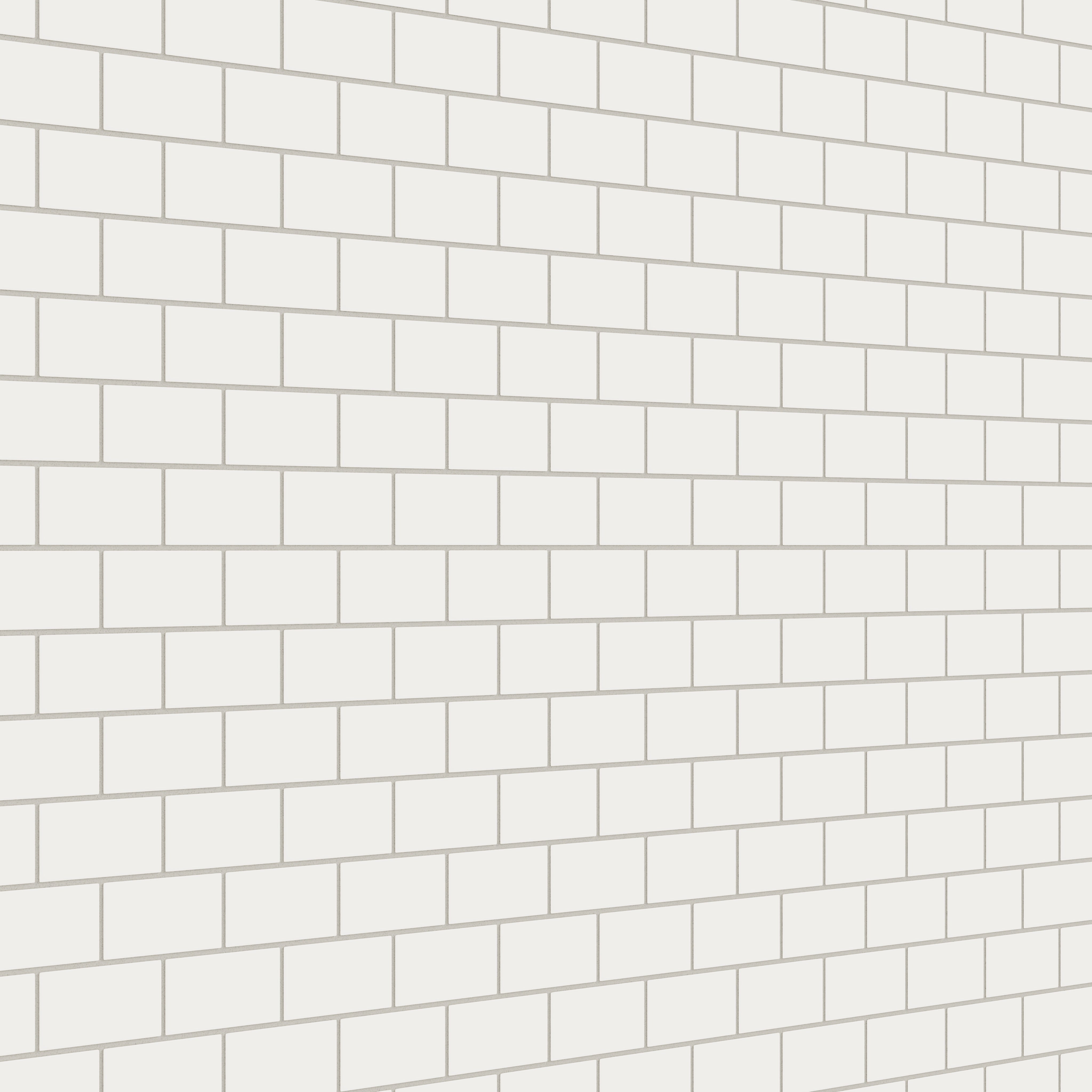 2x4 Half Offset Sheeted Natural Press Ceramic Mosaic Tile in Flake White Matte