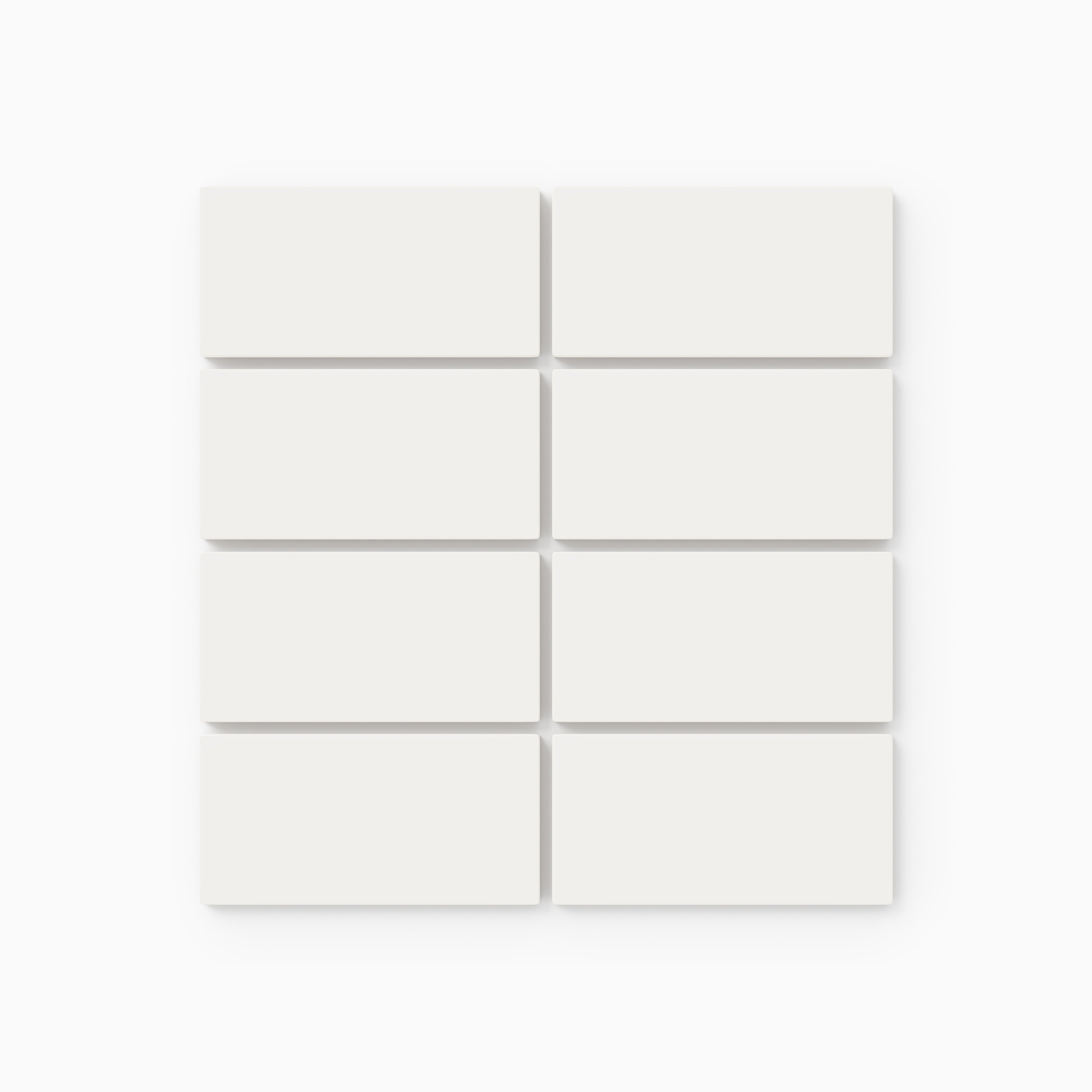 2x4 Straight Set Sheeted Natural Press Ceramic Mosaic Tile in Flake White Matte