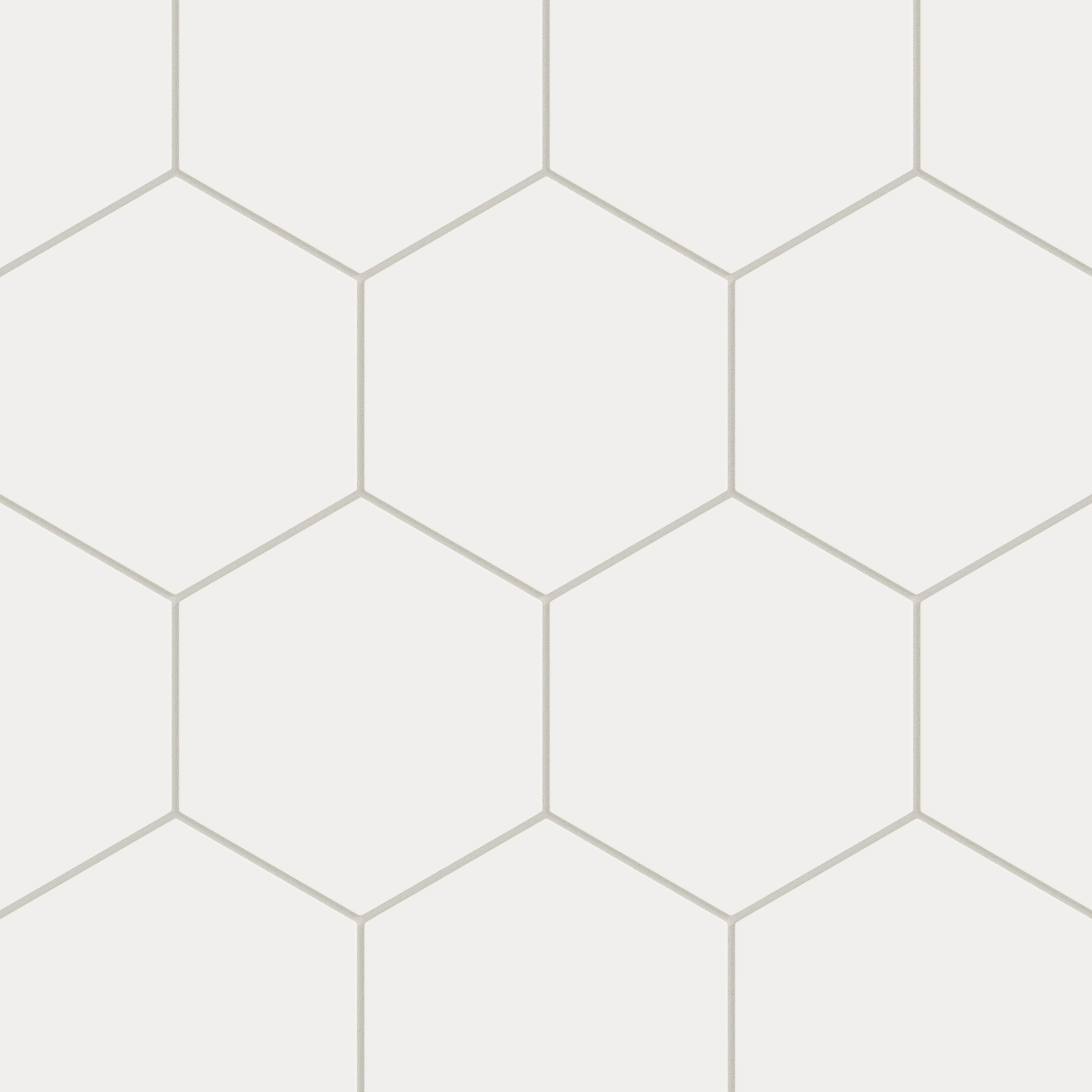 8" Hexagon Natural Press Ceramic Tile in Flake White Matte