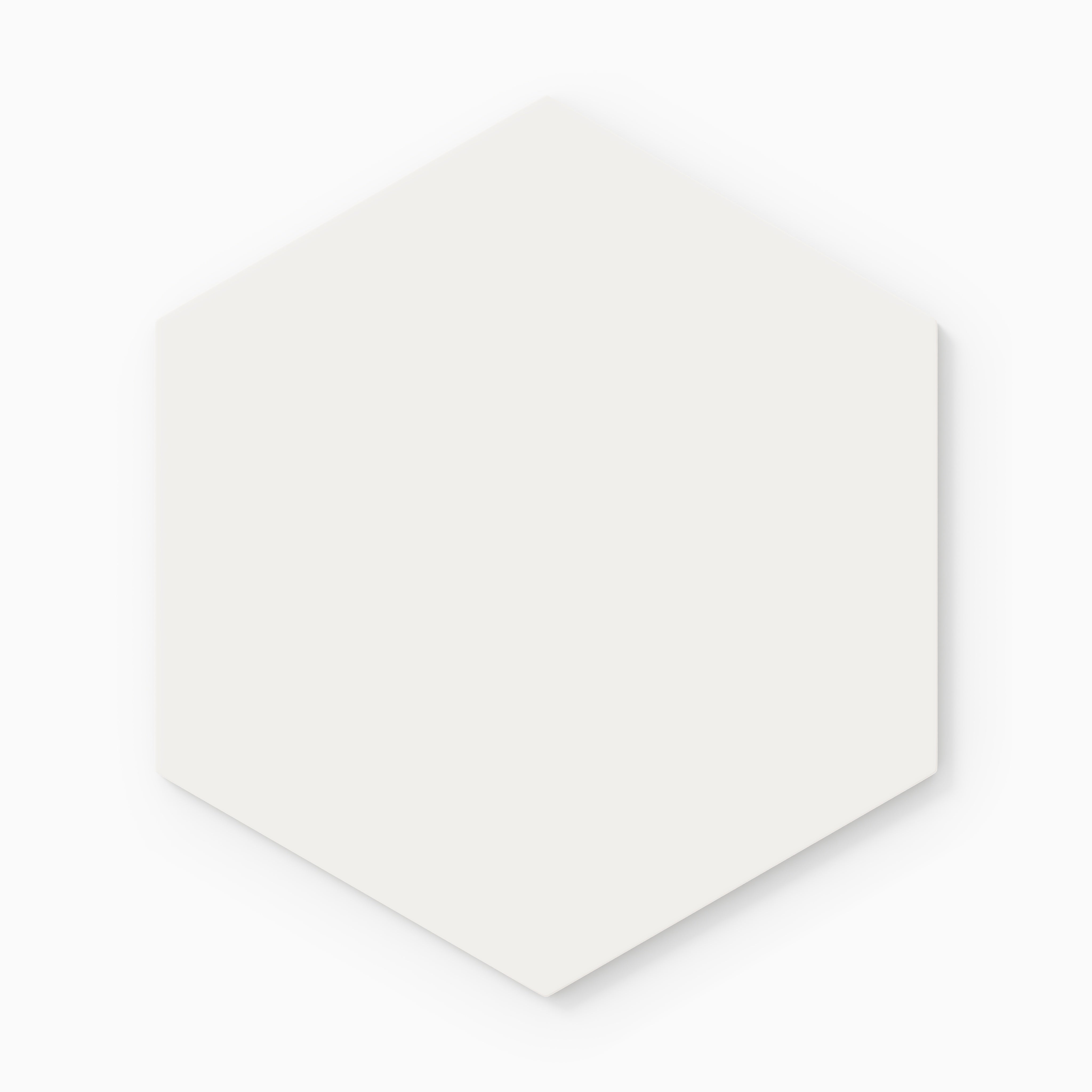 8" Hexagon Natural Press Ceramic Tile in Flake White Matte