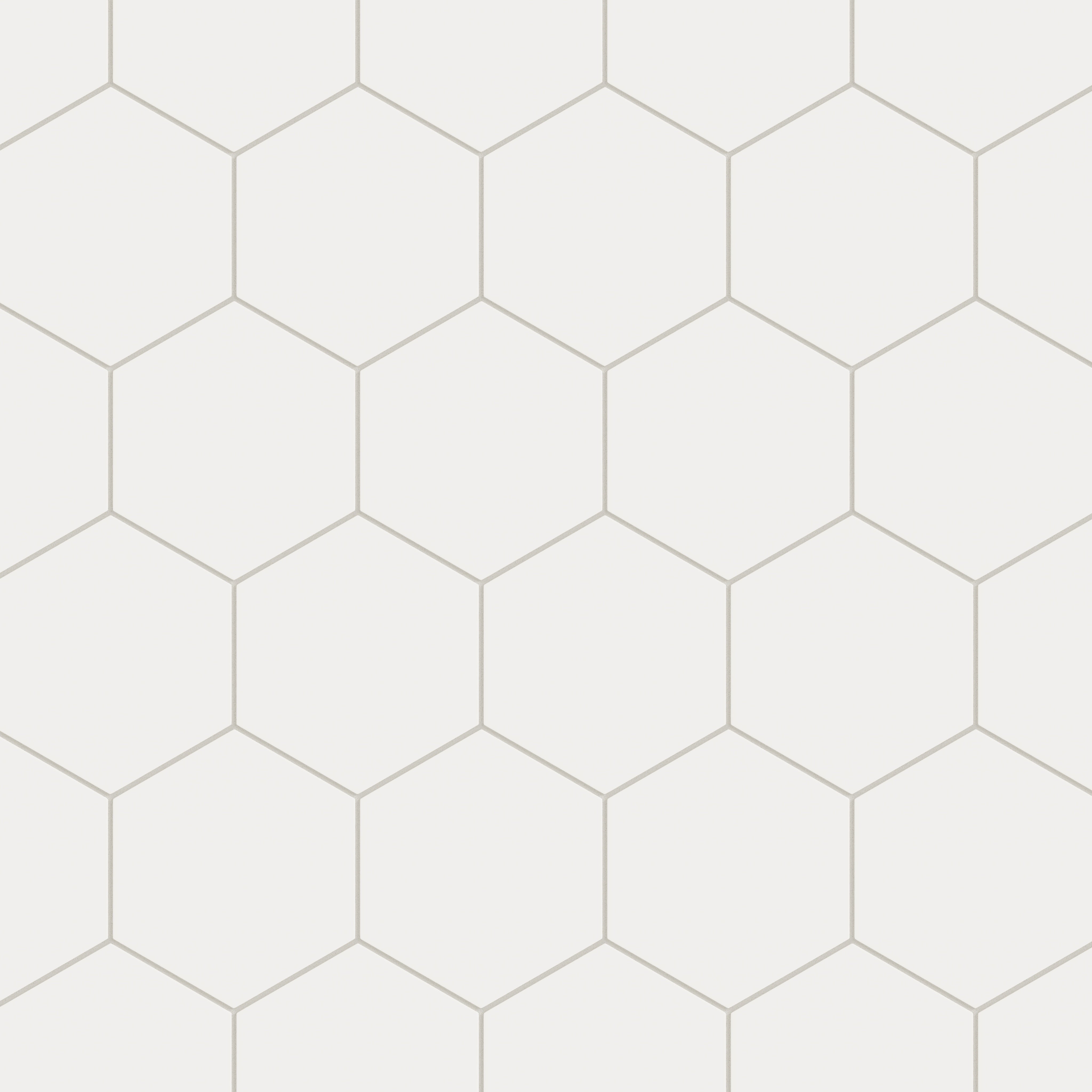 8" Hexagon Natural Press Ceramic Tile in Flake White Matte