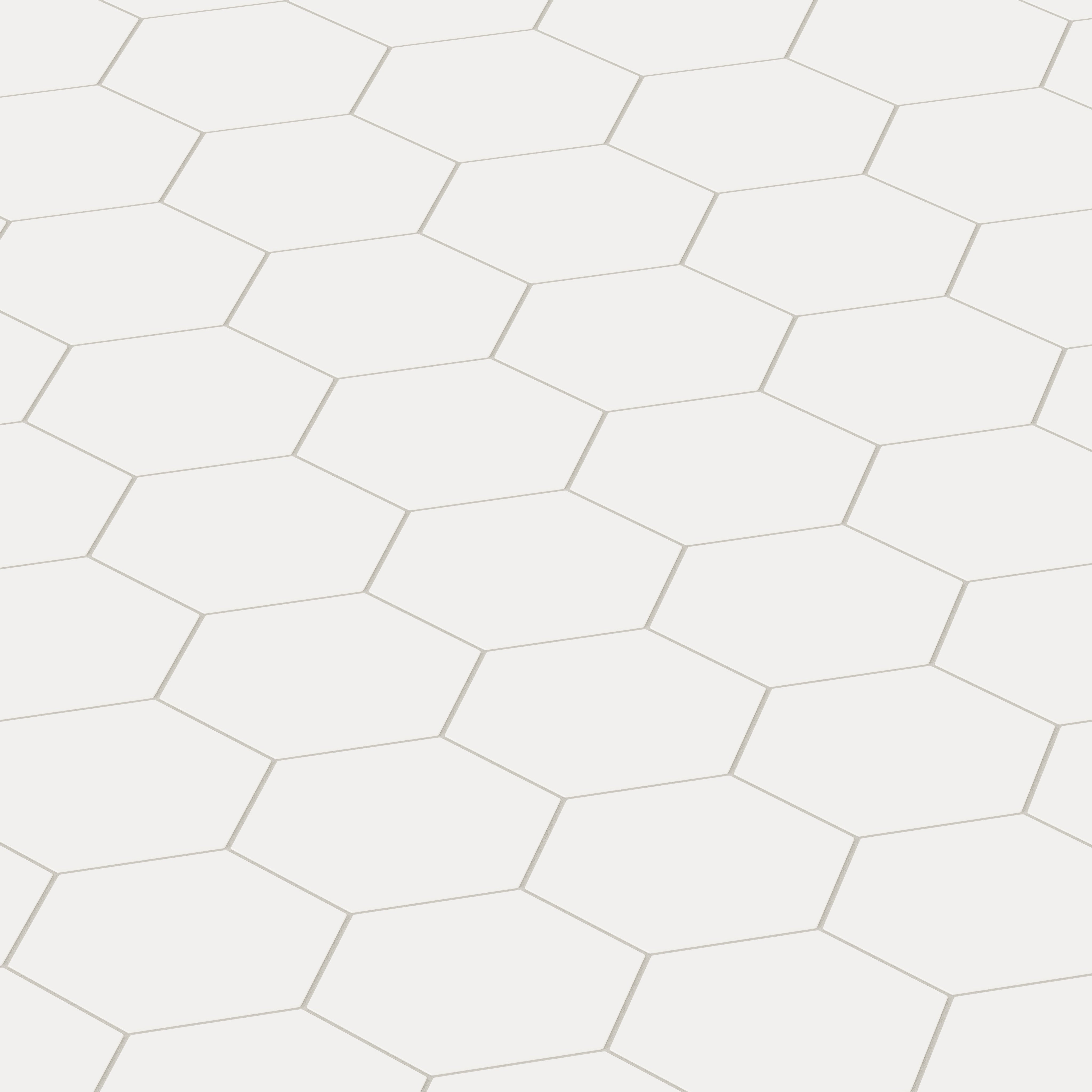 8" Hexagon Natural Press Ceramic Tile in Flake White Matte