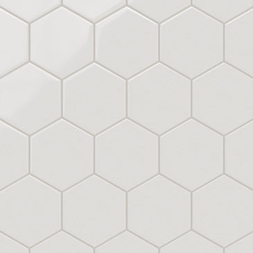 6" Hexagon Original Ceramic Tile in Frost Gloss
