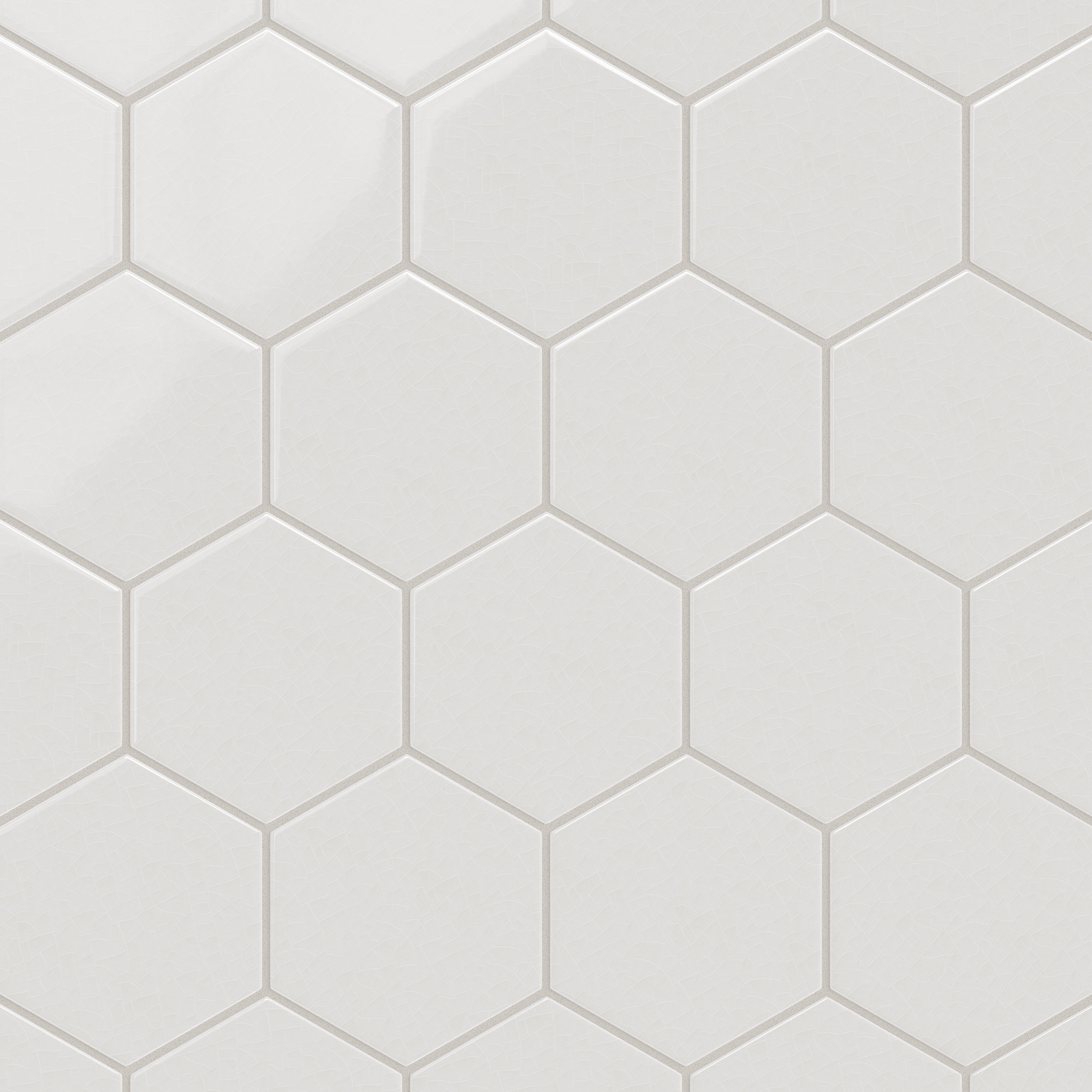 6" Hexagon Original Ceramic Tile in Frost Gloss
