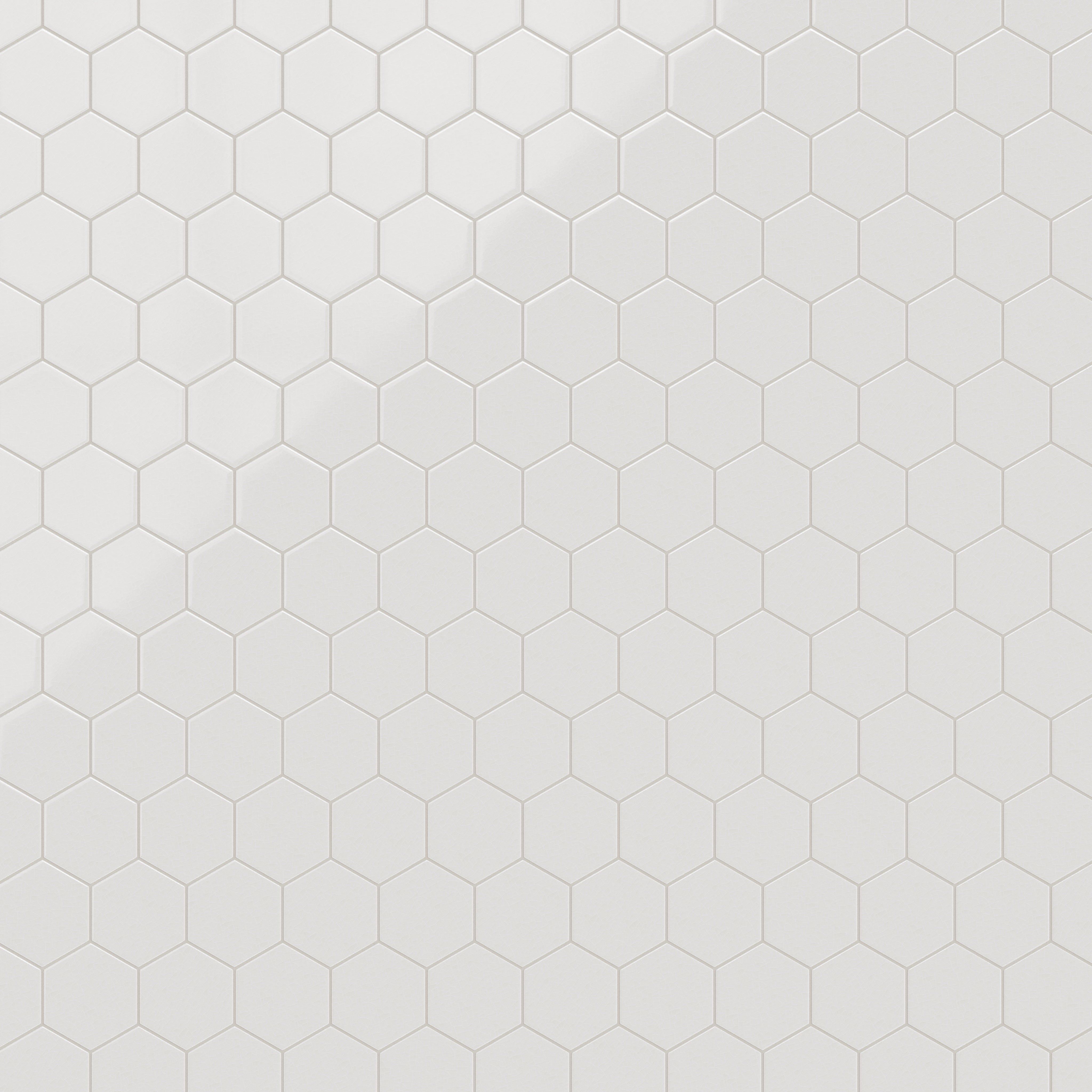6" Hexagon Original Ceramic Tile in Frost Gloss
