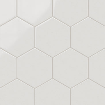 8" Hexagon Original Ceramic Tile in Frost Gloss
