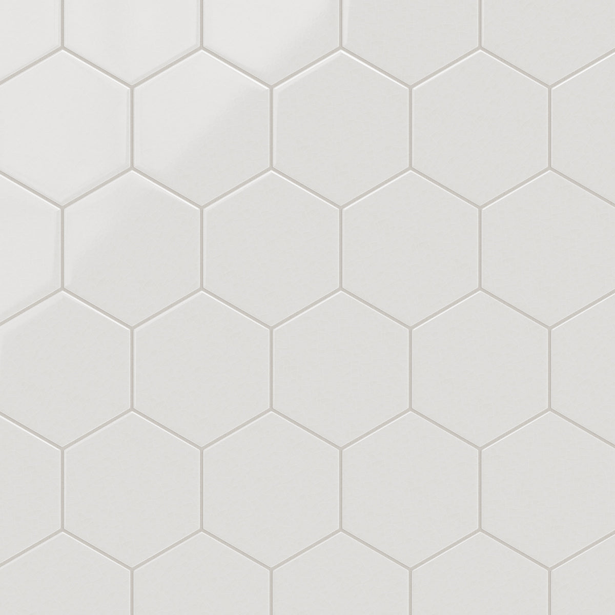8" Hexagon Original Ceramic Tile in Frost Gloss