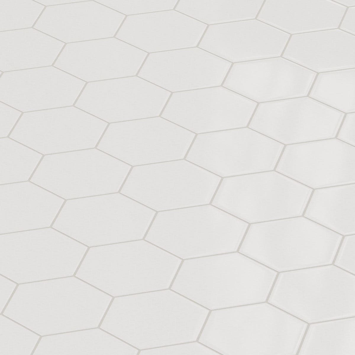 8" Hexagon Original Ceramic Tile in Frost Gloss