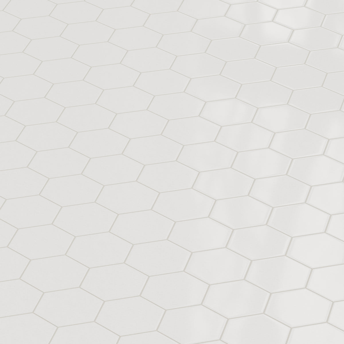 8" Hexagon Original Ceramic Tile in Frost Gloss