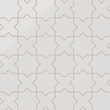 Mini Star & Cross Original Ceramic Tile in Frost Gloss