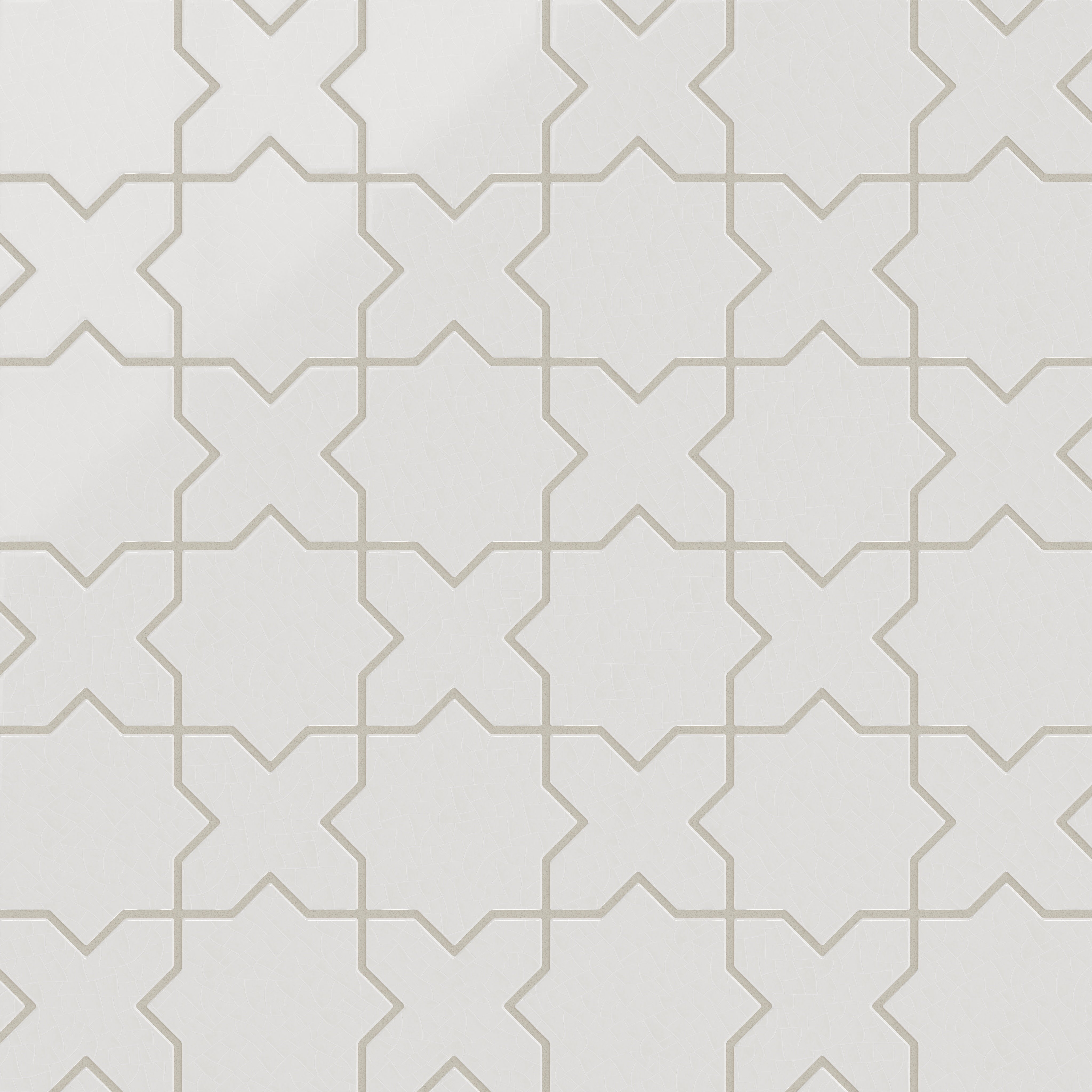 Mini Star & Cross Original Ceramic Tile in Frost Gloss