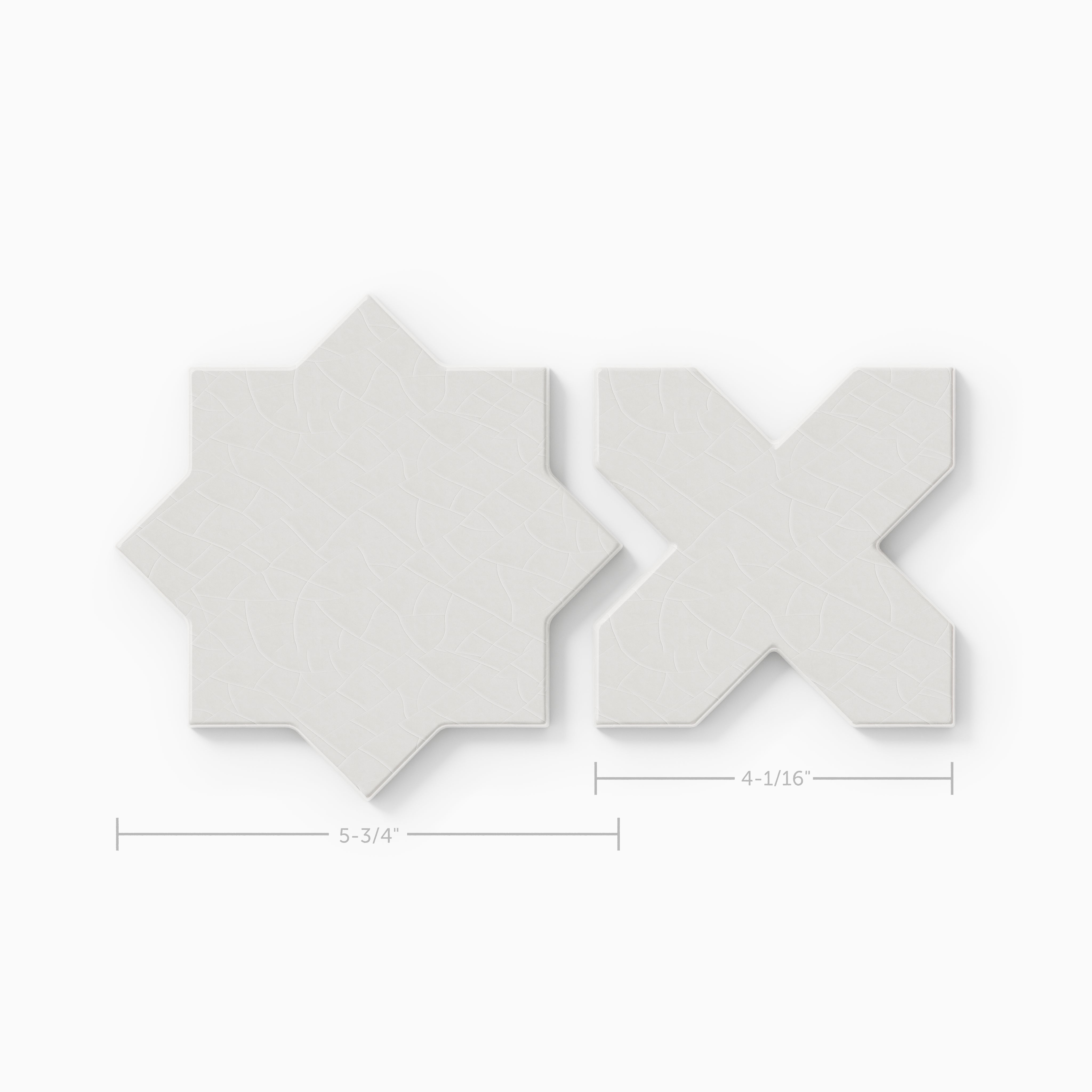 Mini Star & Cross Original Ceramic Tile in Frost Gloss