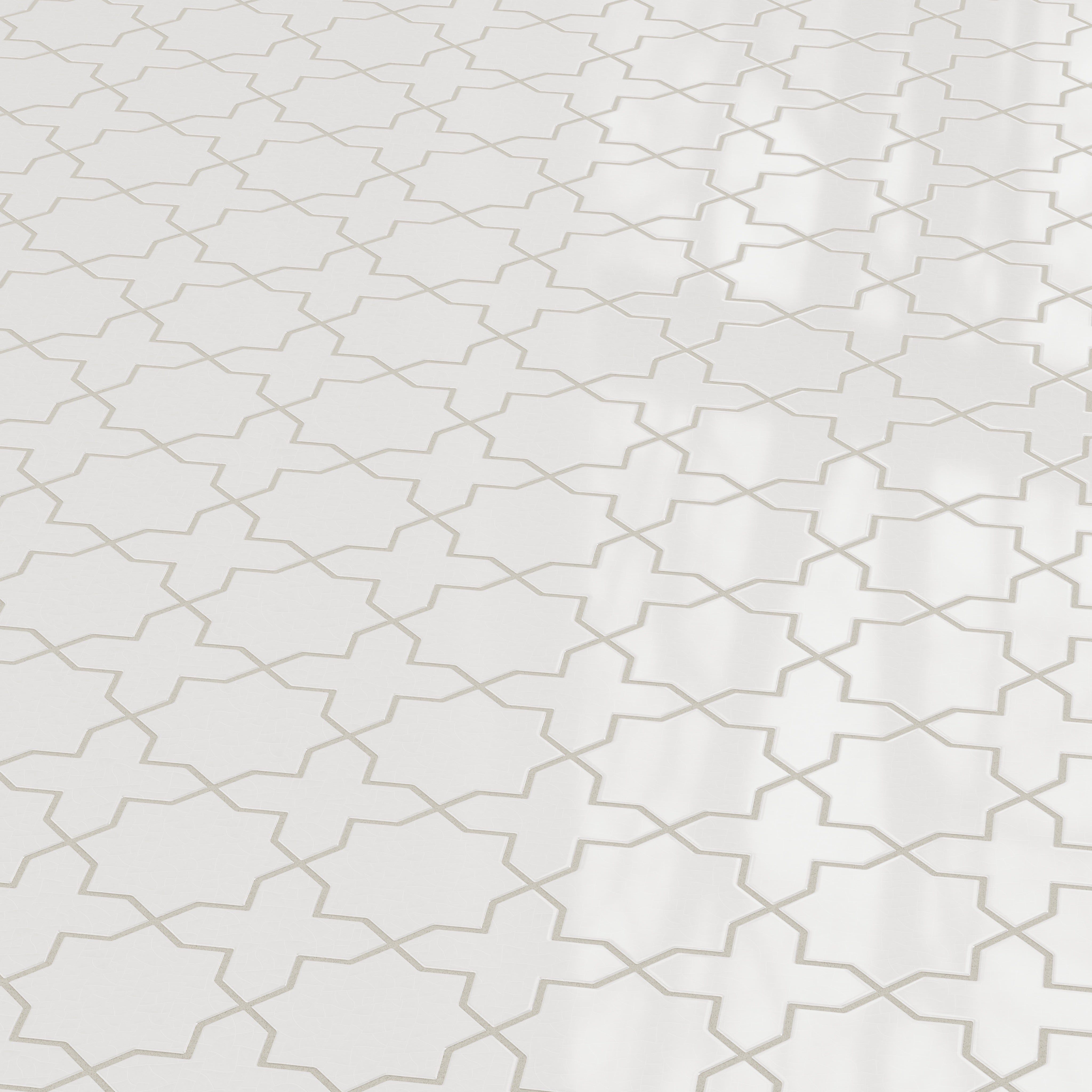 Mini Star & Cross Original Ceramic Tile in Frost Gloss