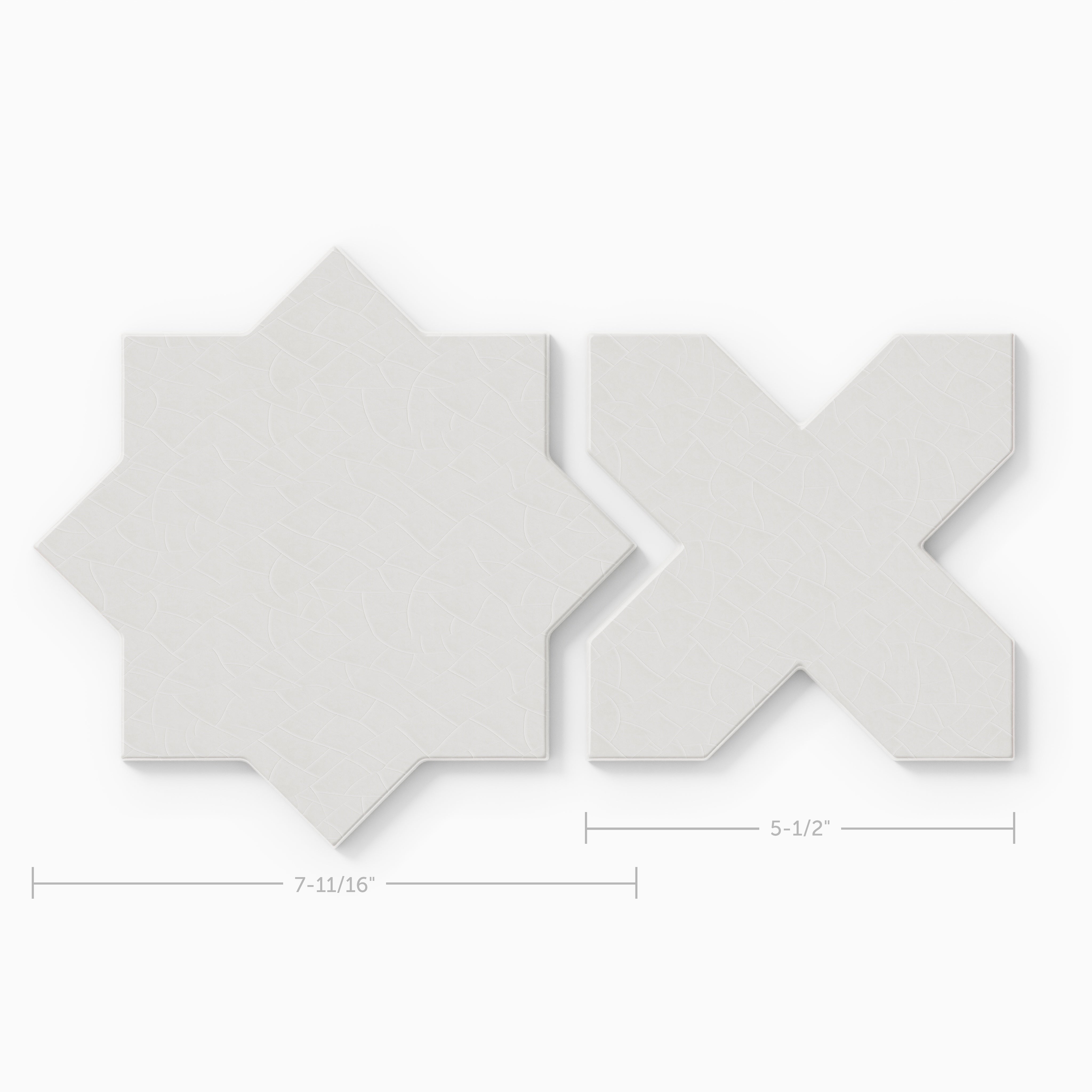 Star & Cross Original Ceramic Tile in Frost Gloss