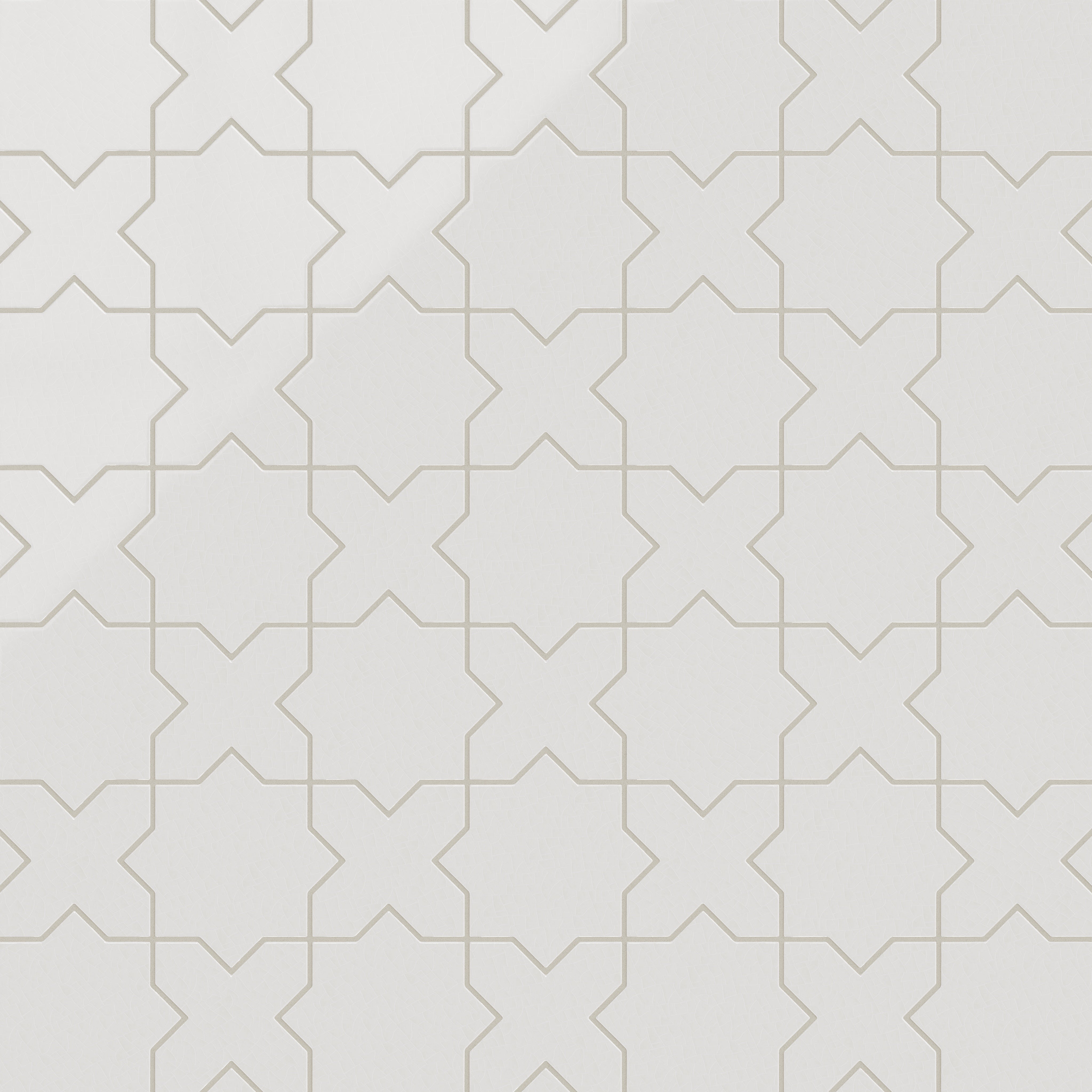 Star & Cross Original Ceramic Tile in Frost Gloss