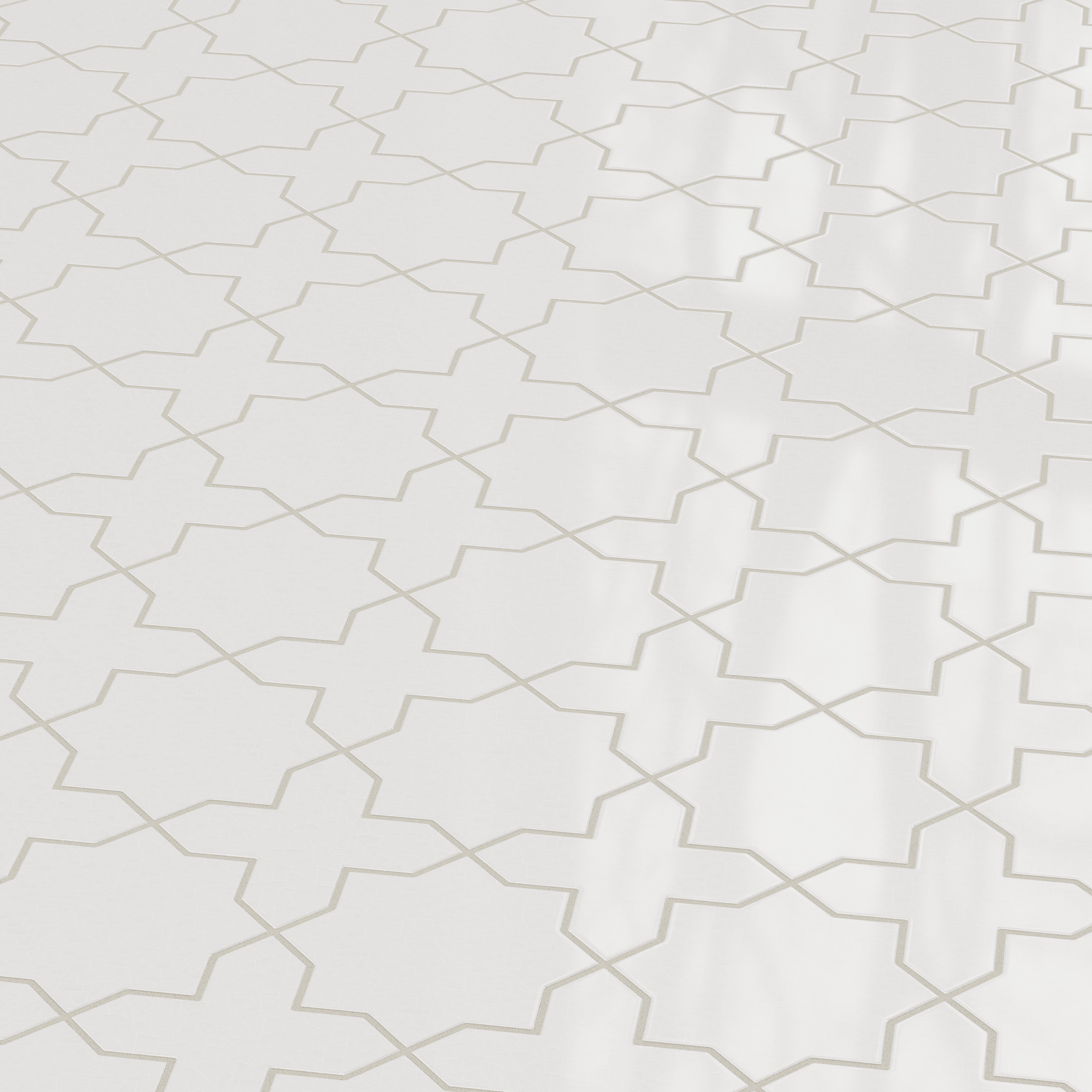 Star & Cross Original Ceramic Tile in Frost Gloss