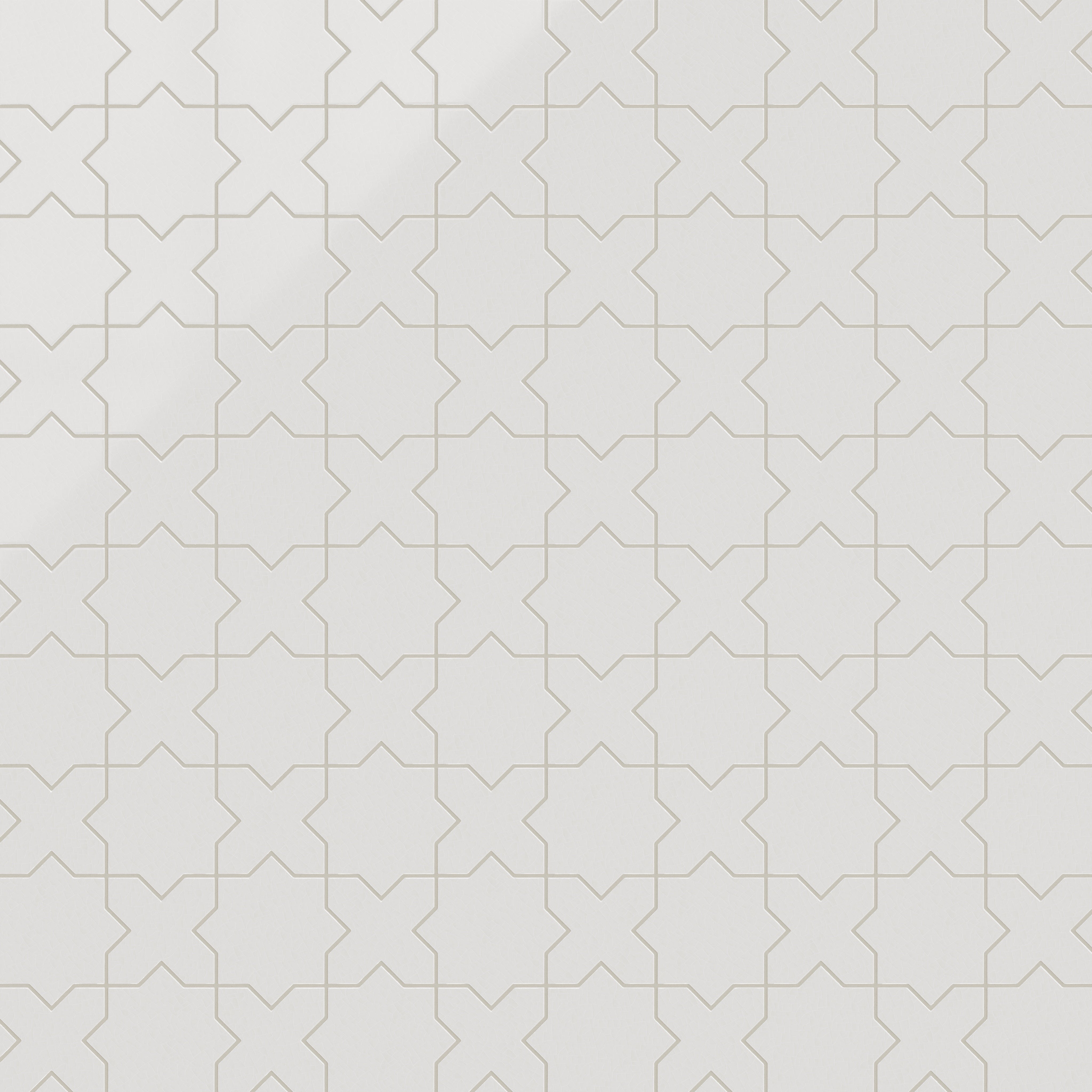 Star & Cross Original Ceramic Tile in Frost Gloss