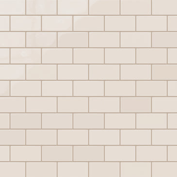 2x4 Half Offset Sheeted Natural Press Ceramic Mosaic Tile in Full Sail Gloss
