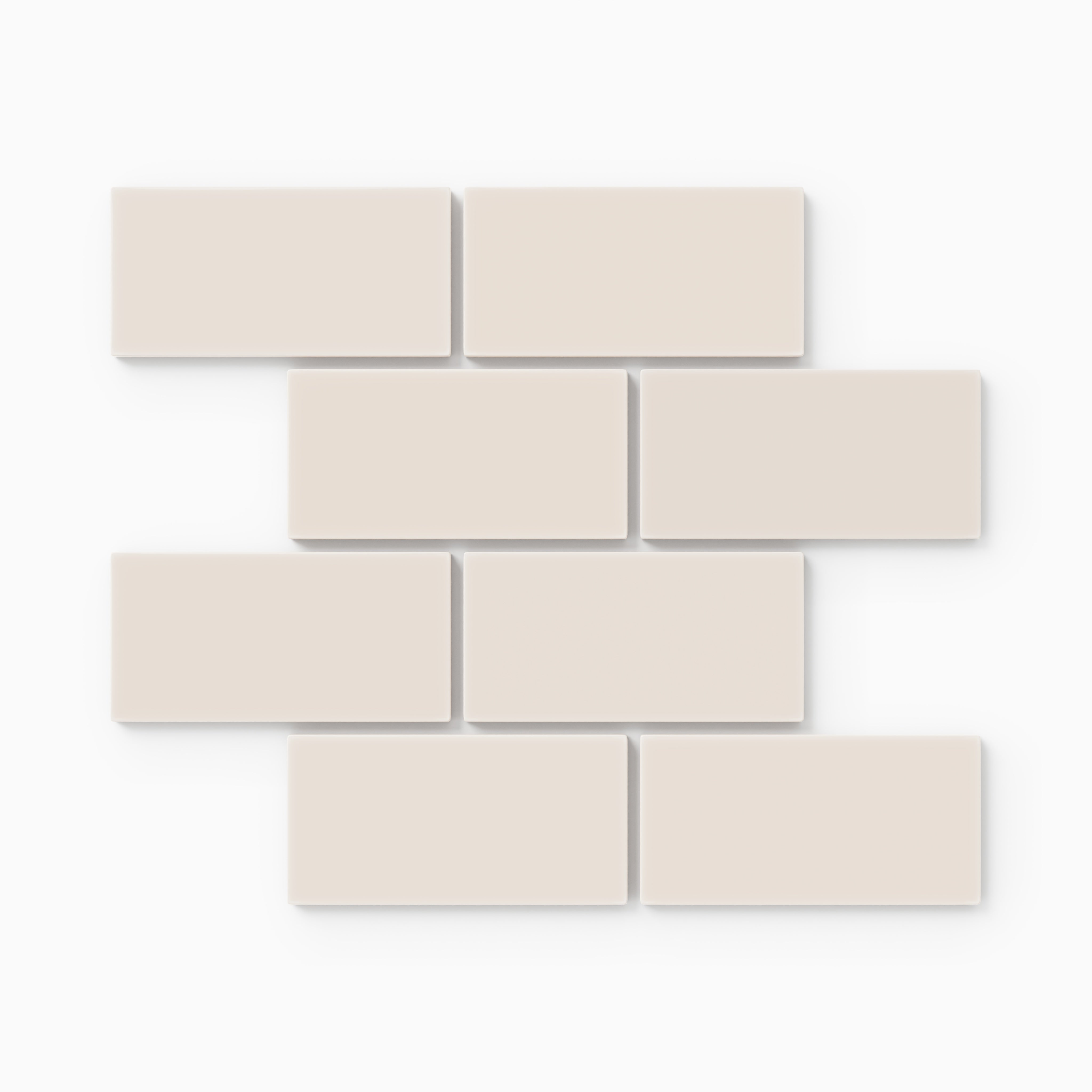 2x4 Half Offset Sheeted Natural Press Ceramic Mosaic Tile in Full Sail Gloss