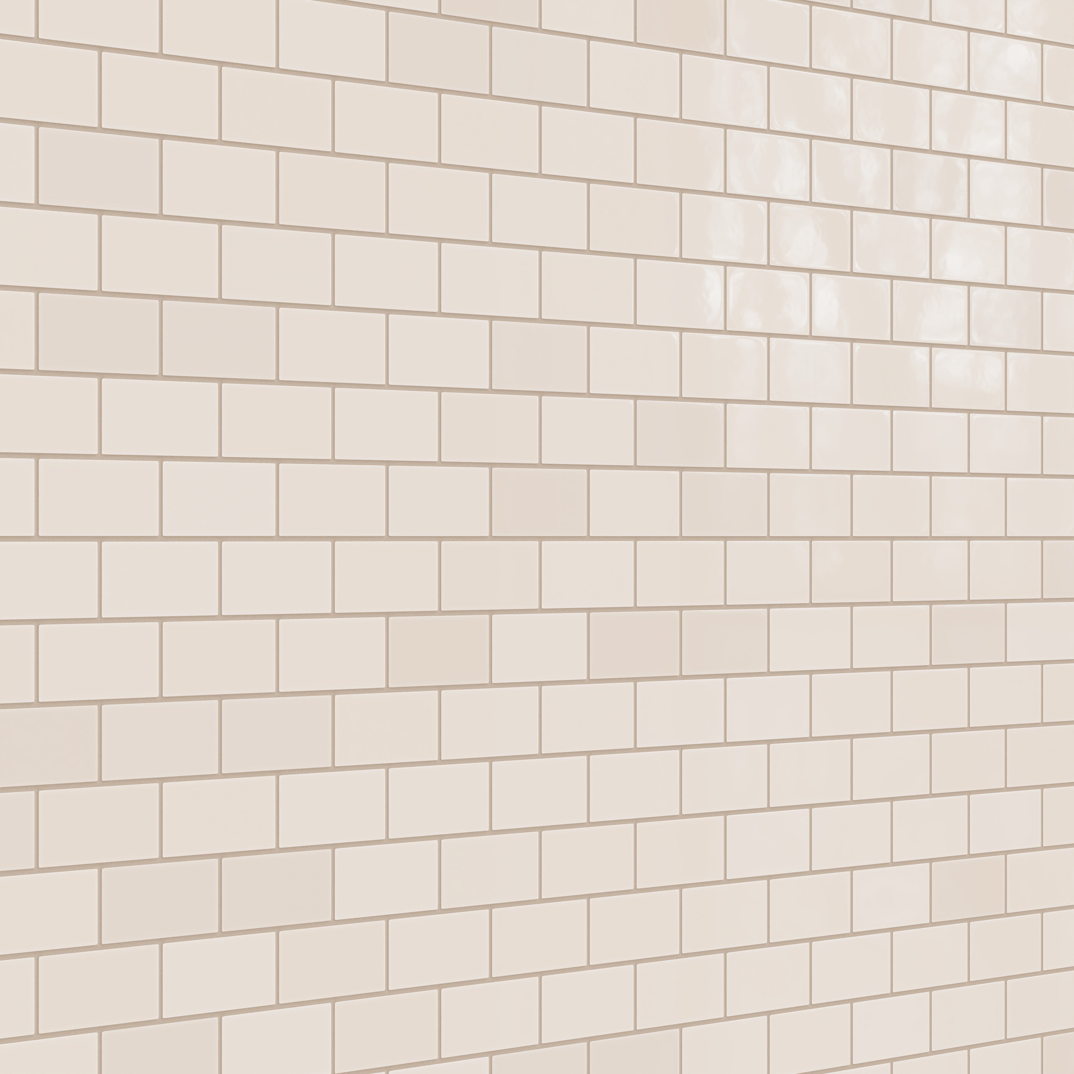 2x4 Half Offset Sheeted Natural Press Ceramic Mosaic Tile in Full Sail Gloss