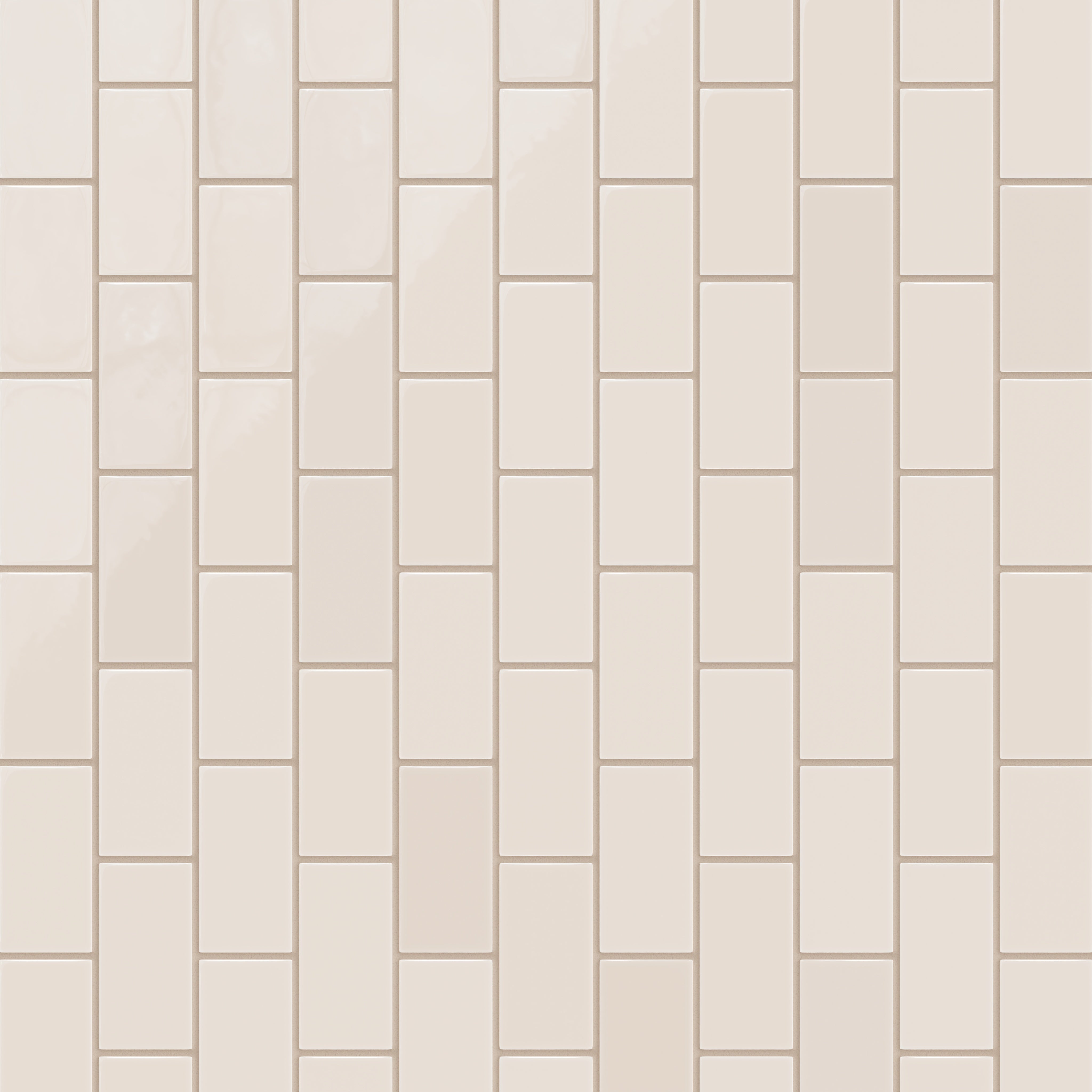 2x4 Half Offset Sheeted Natural Press Ceramic Mosaic Tile in Full Sail Gloss