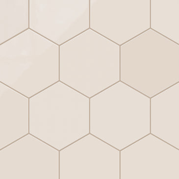 8" Hexagon Natural Press Ceramic Tile in Full Sail Gloss