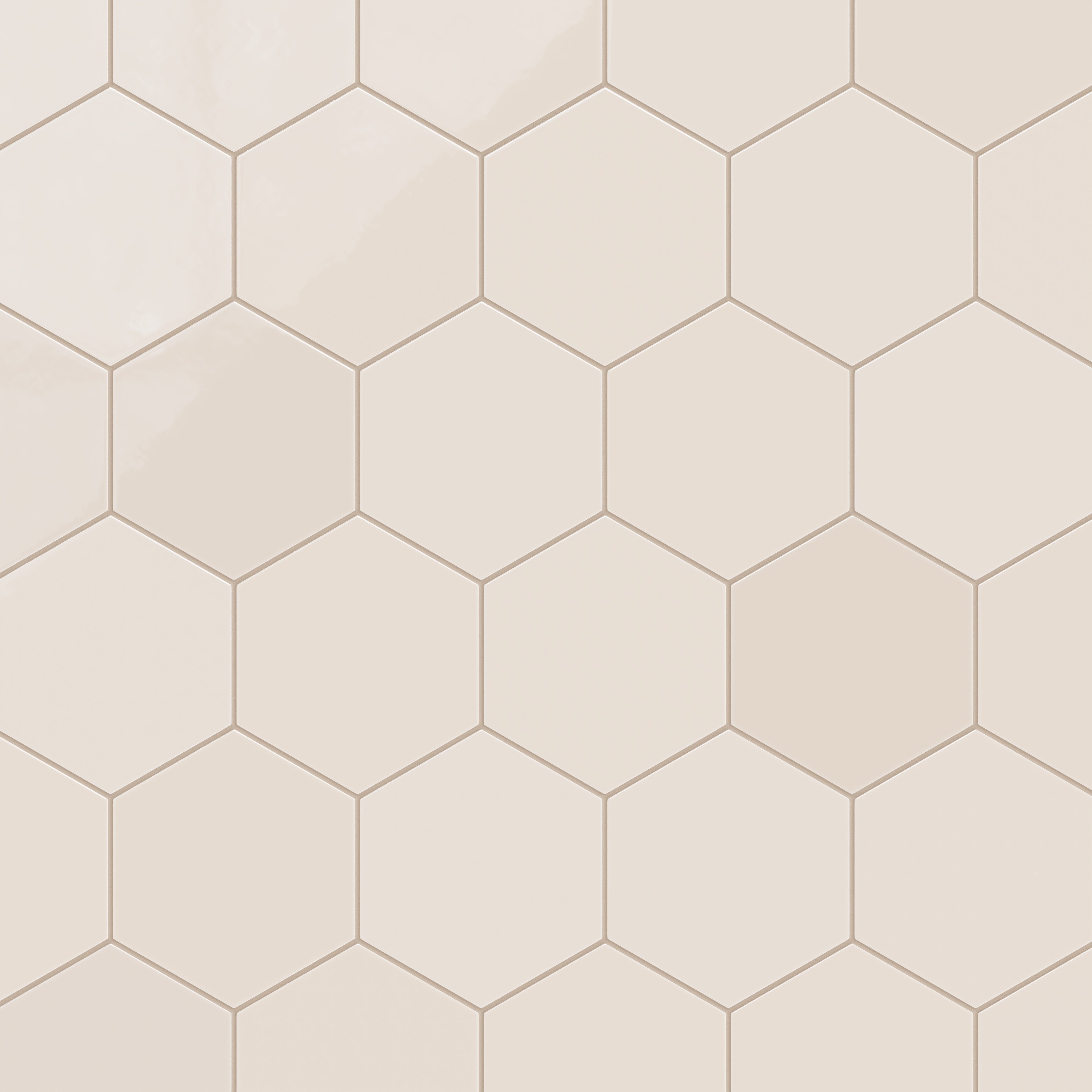 8" Hexagon Natural Press Ceramic Tile in Full Sail Gloss