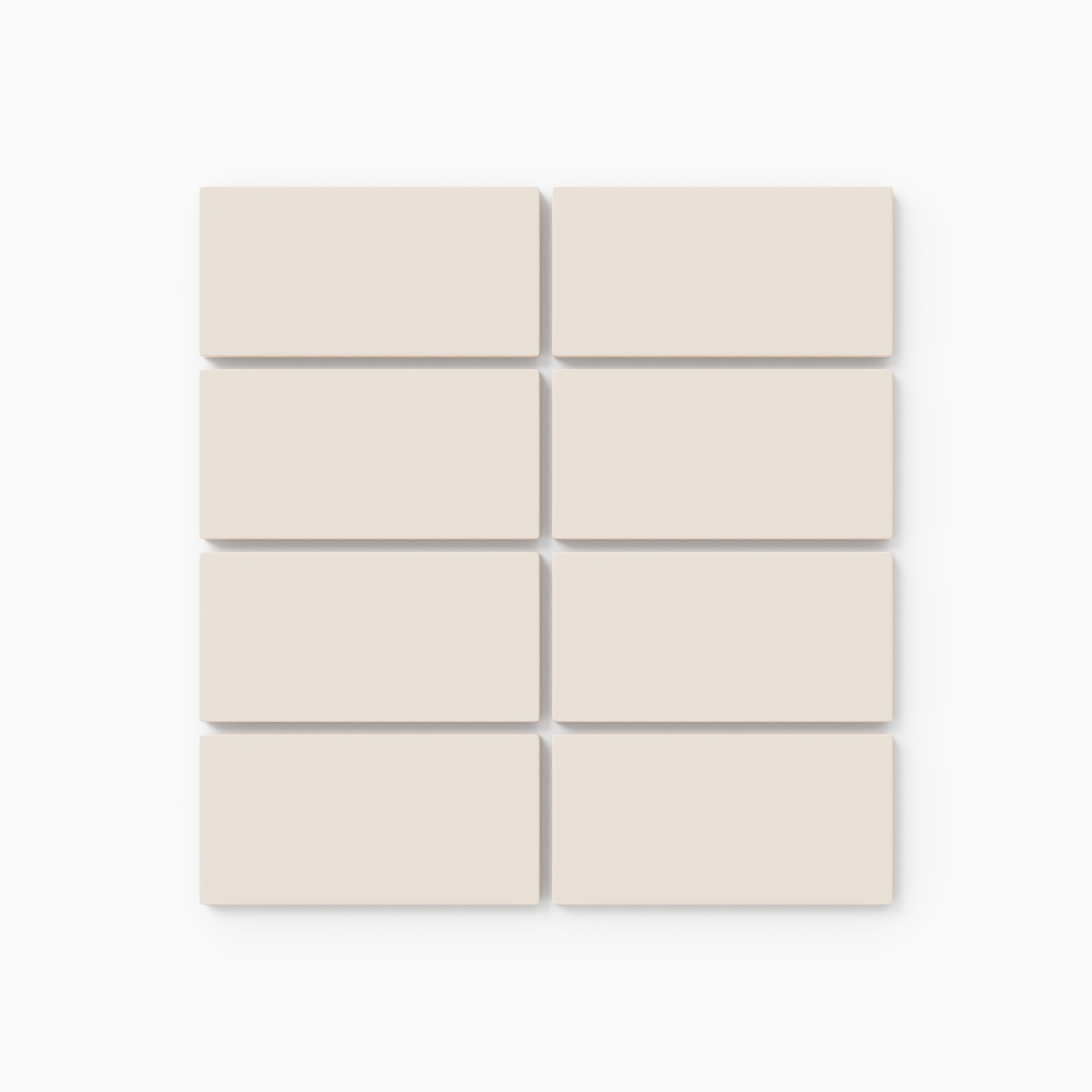 2x4 Straight Set Sheeted Natural Press Ceramic Mosaic Tile in Full Sail Matte