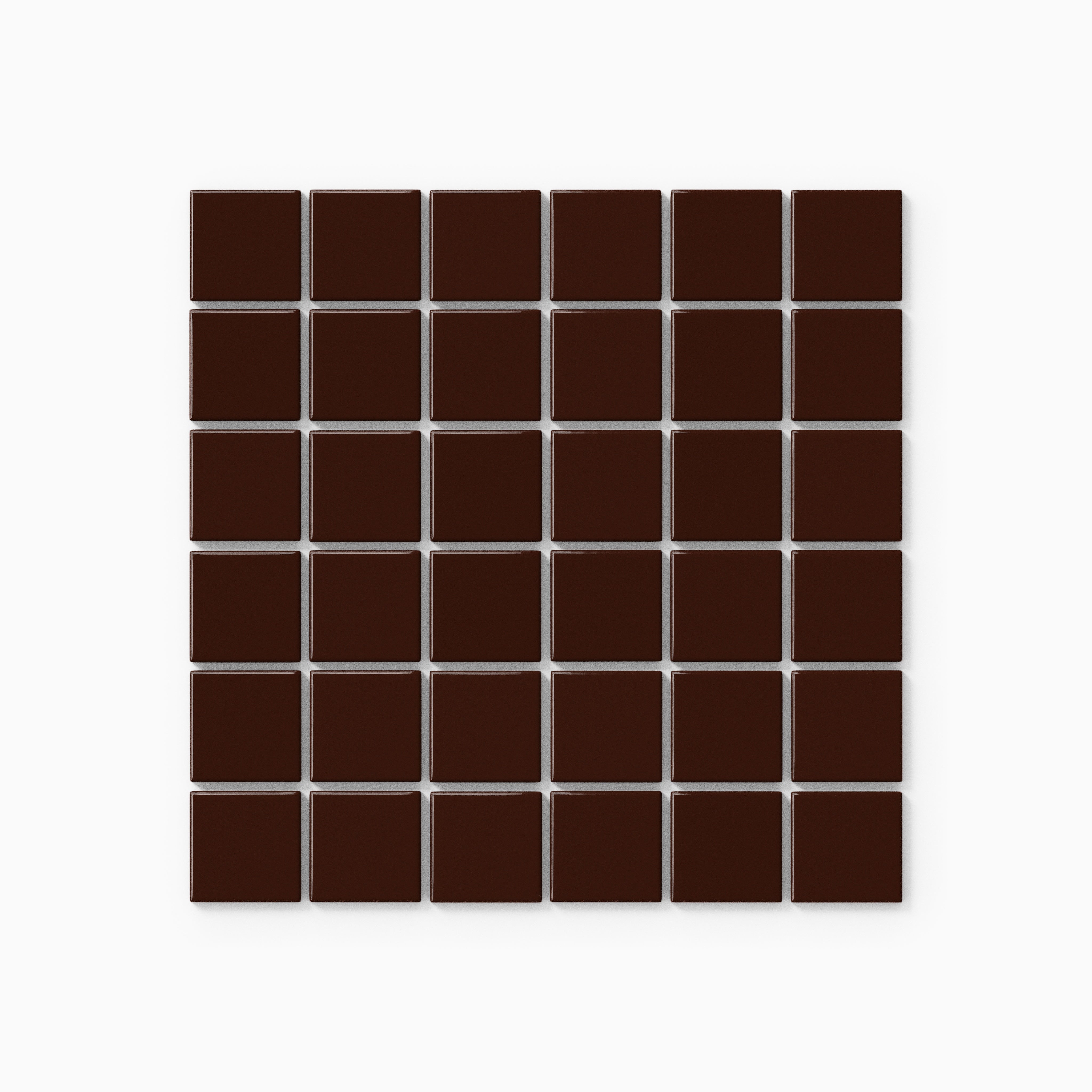 2x2 Straight Set Sheeted Original Ceramic Mosaic Tile in Garnet Gloss