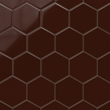 6" Hexagon Original Ceramic Tile in Garnet Gloss