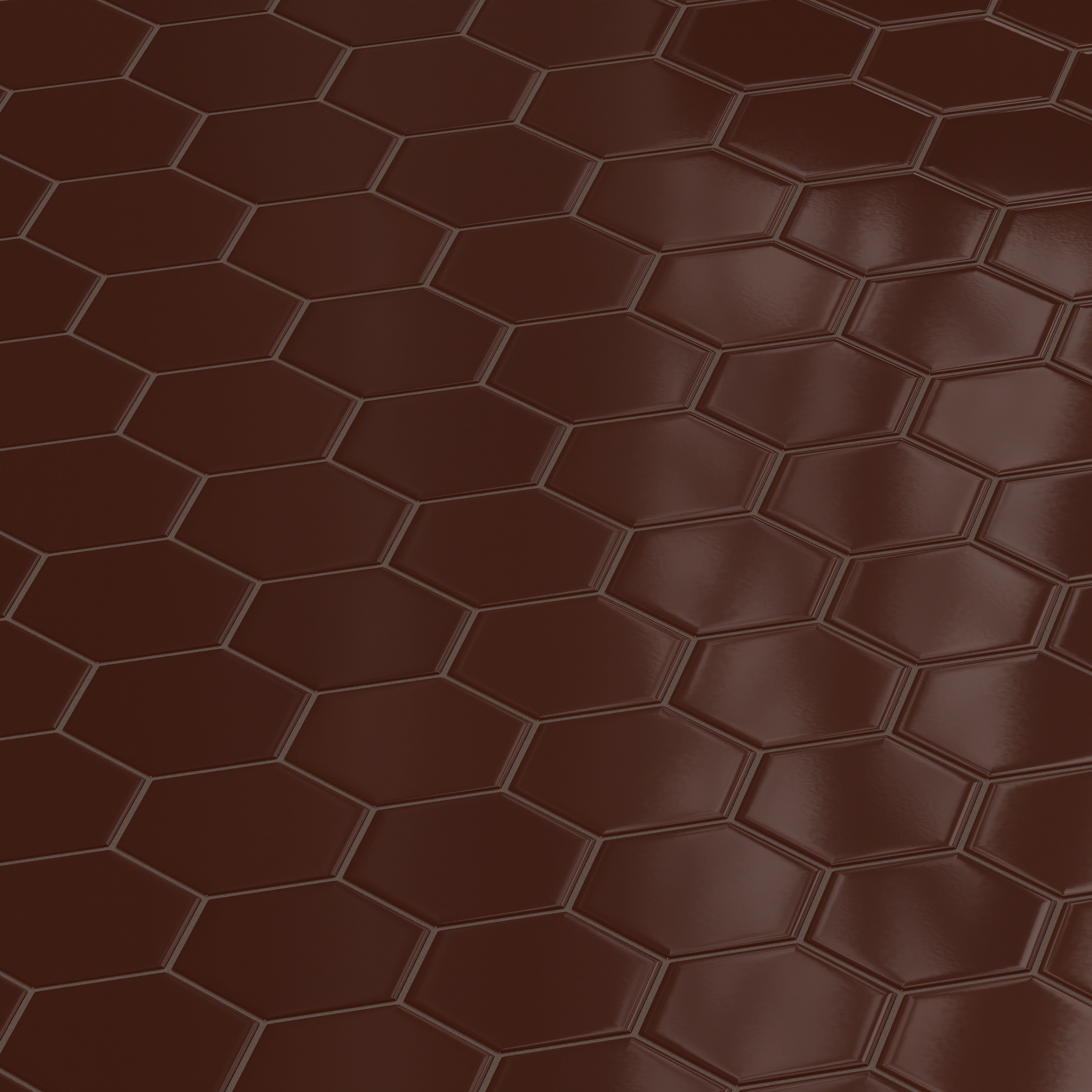 6" Hexagon Original Ceramic Tile in Garnet Gloss