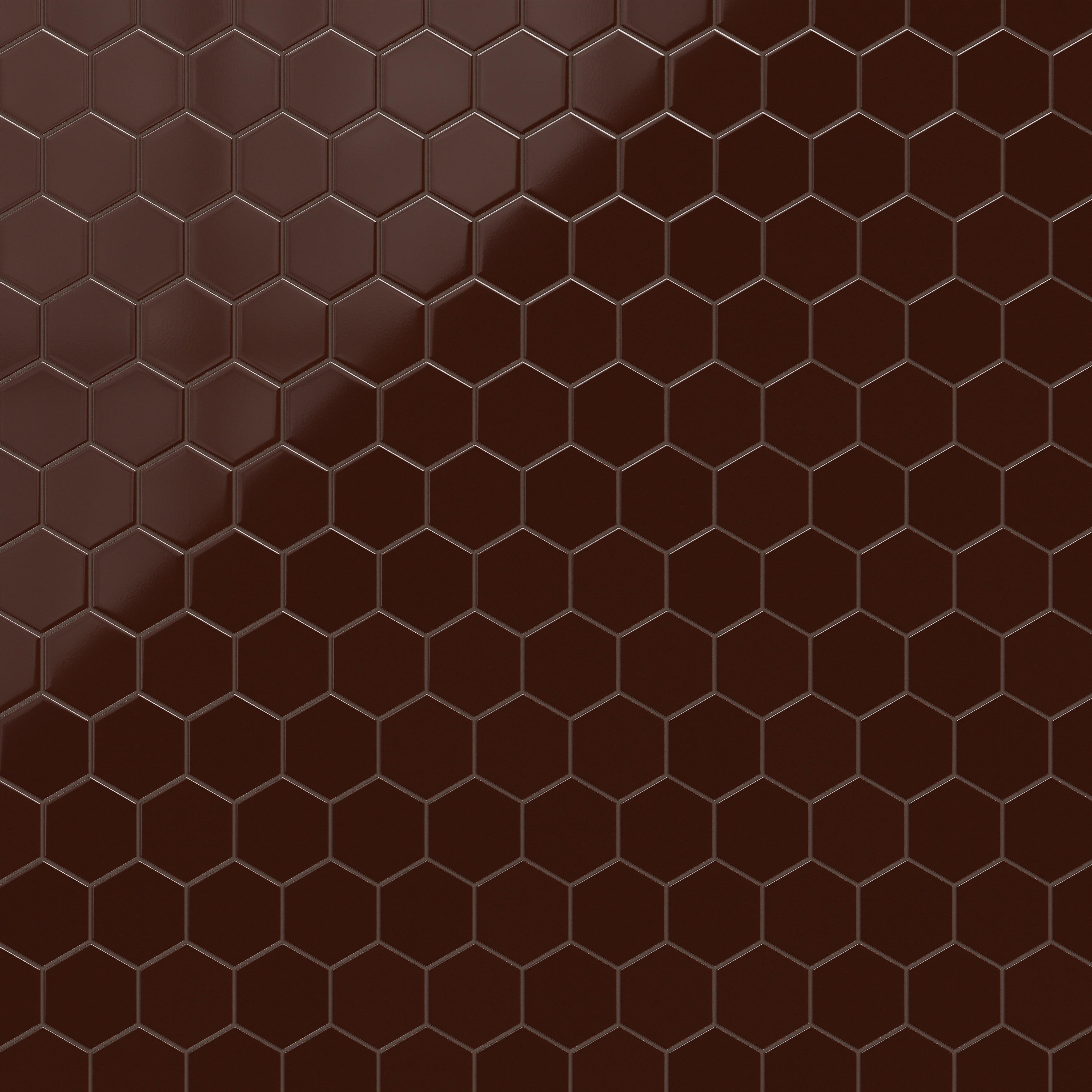 6" Hexagon Original Ceramic Tile in Garnet Gloss