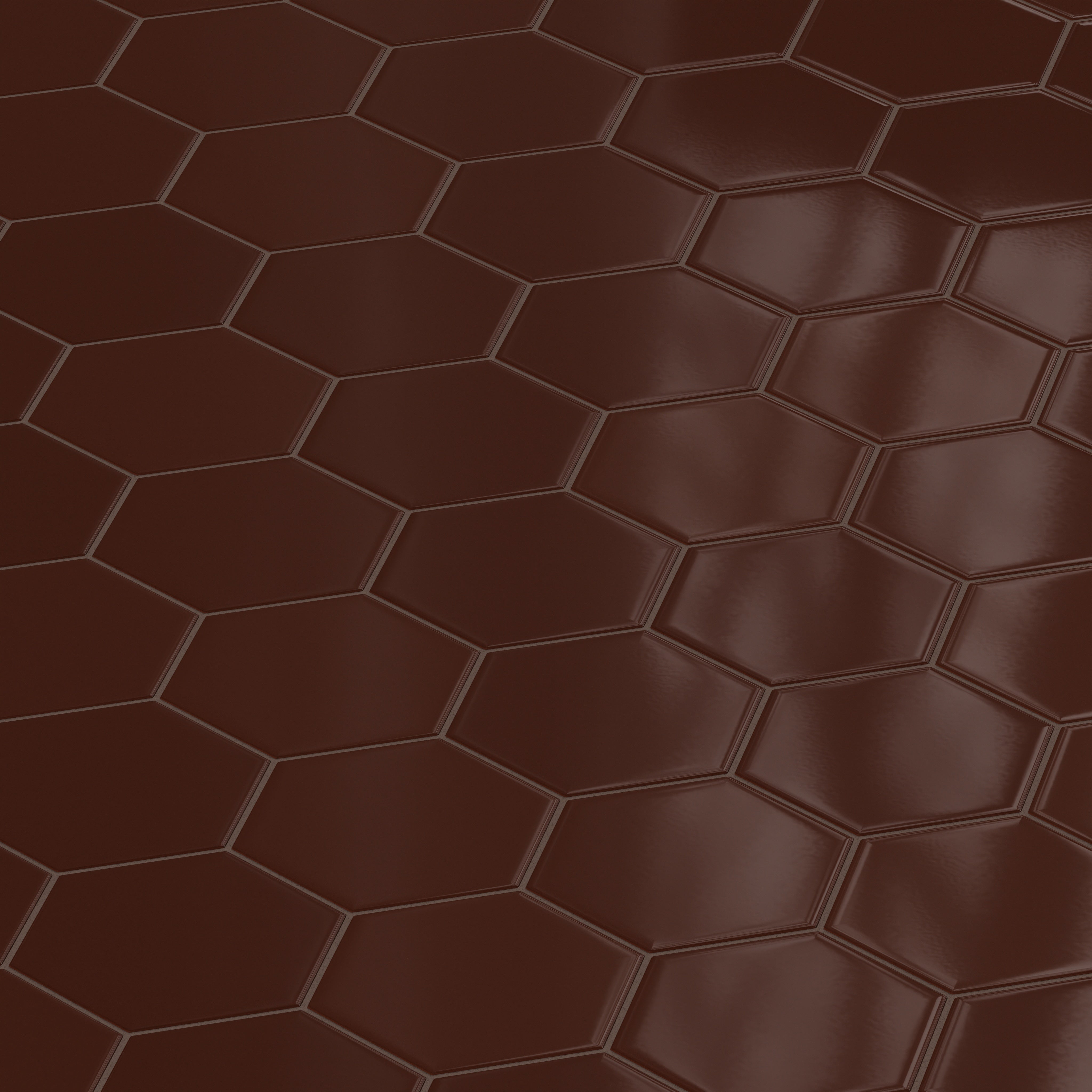 8" Hexagon Original Ceramic Tile in Garnet Gloss