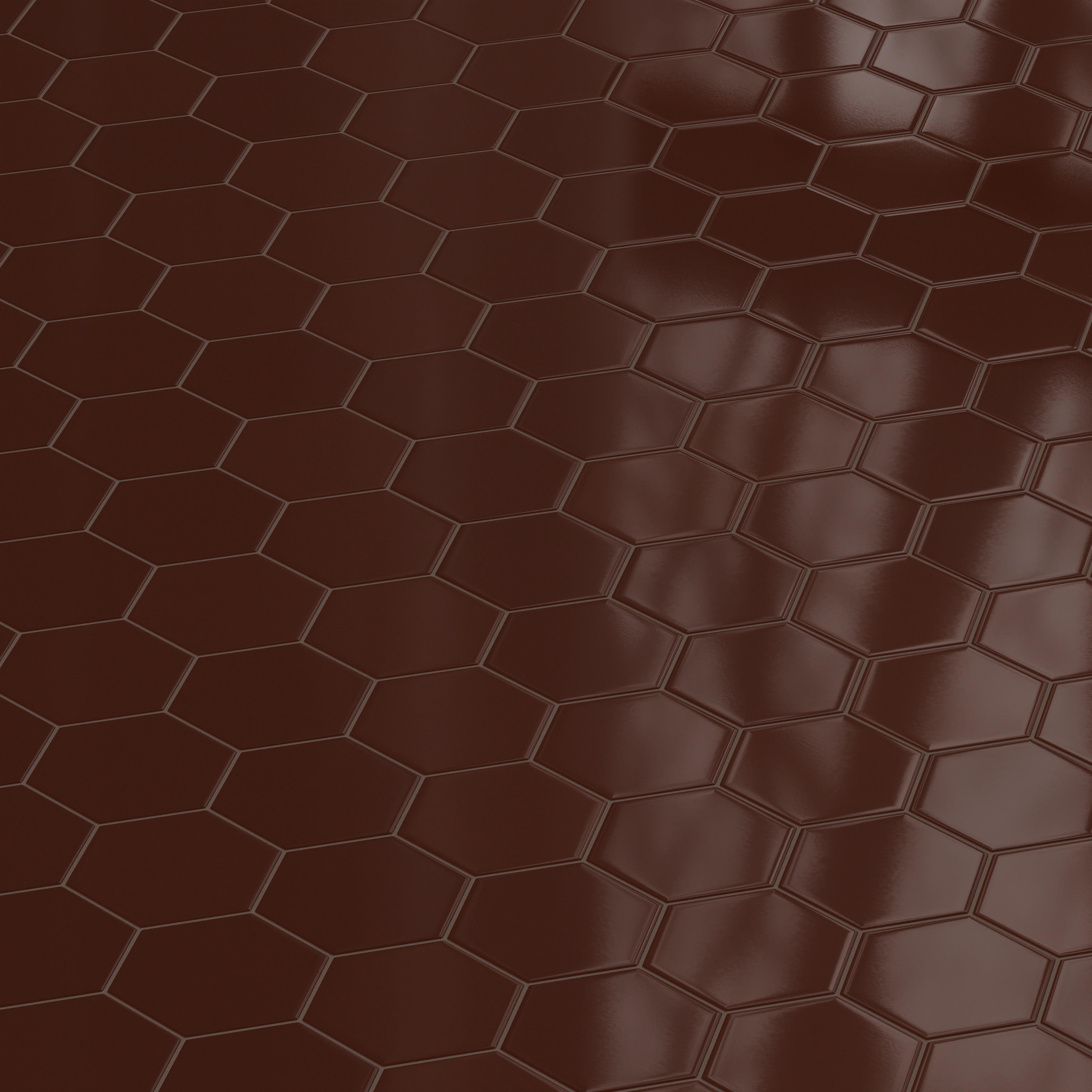 8" Hexagon Original Ceramic Tile in Garnet Gloss