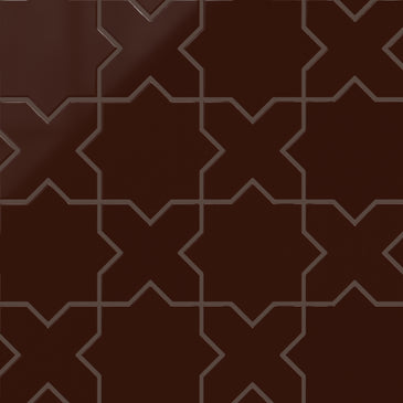 Star & Cross Original Ceramic Tile in Garnet Gloss