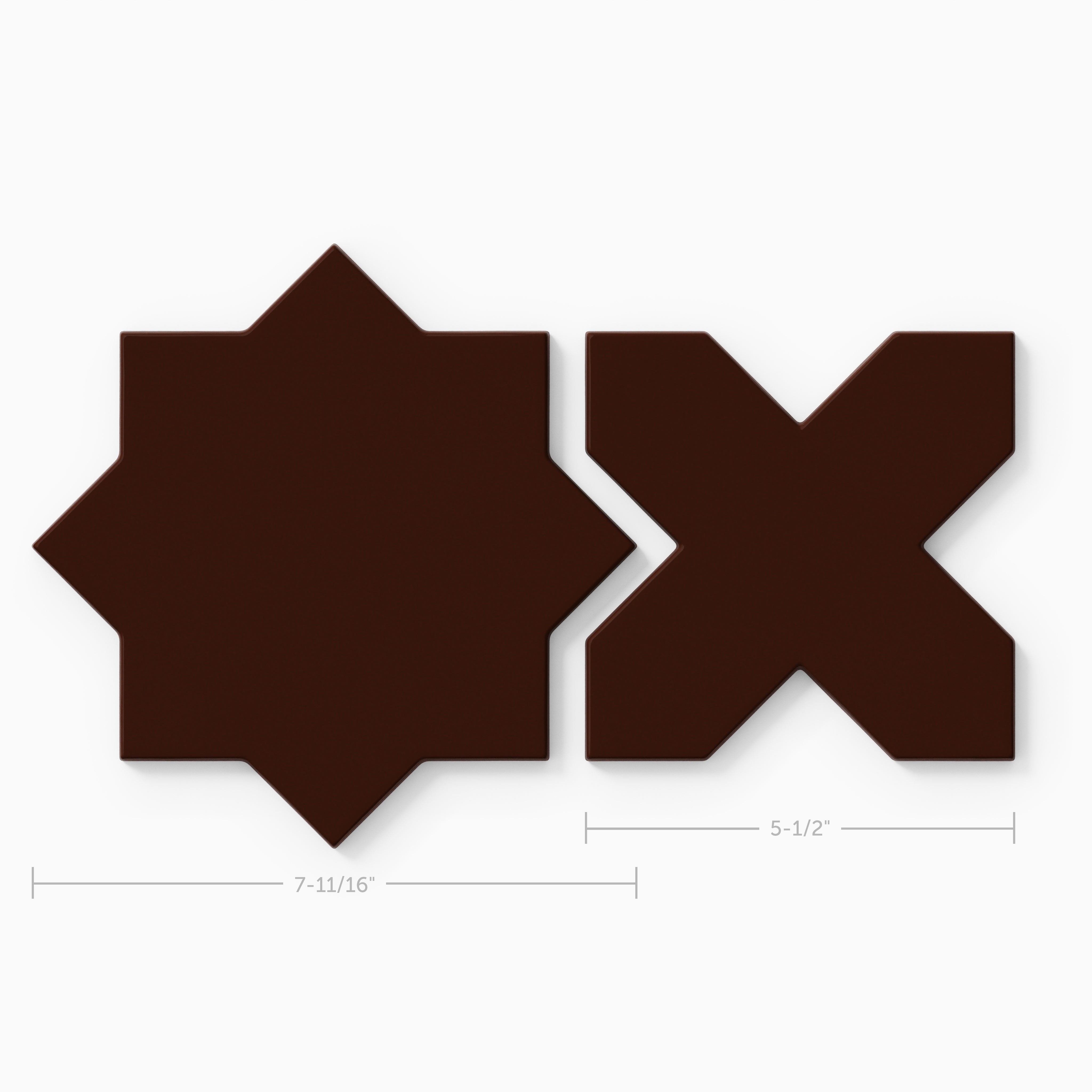 Star & Cross Original Ceramic Tile in Garnet Gloss